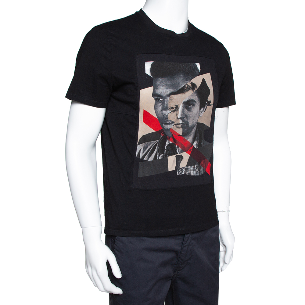 

Neil Barrett Black Cotton Hybrid Ali De Niro Print T Shirt