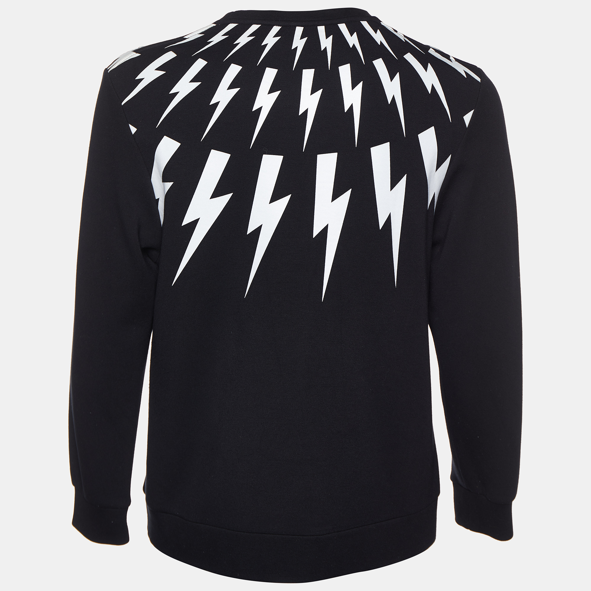 

Neil Barrett Black Bolt Printed Knit Crewneck Sweatshirt