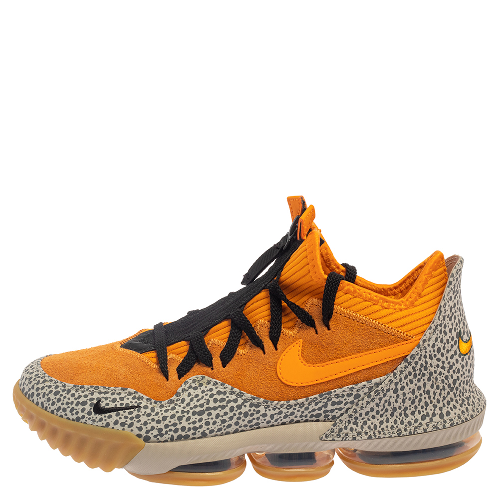 

Nike Lebron Orange Suede and Textured Leather Safari 16 Sneakers Size