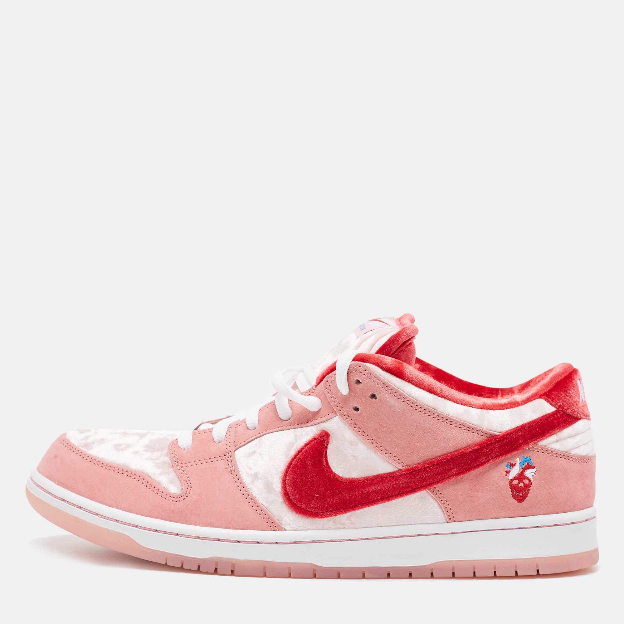 Pre Owned Nike SB Dunk Pink Velvet Strangelove Low Top Sneakers Size 47.5