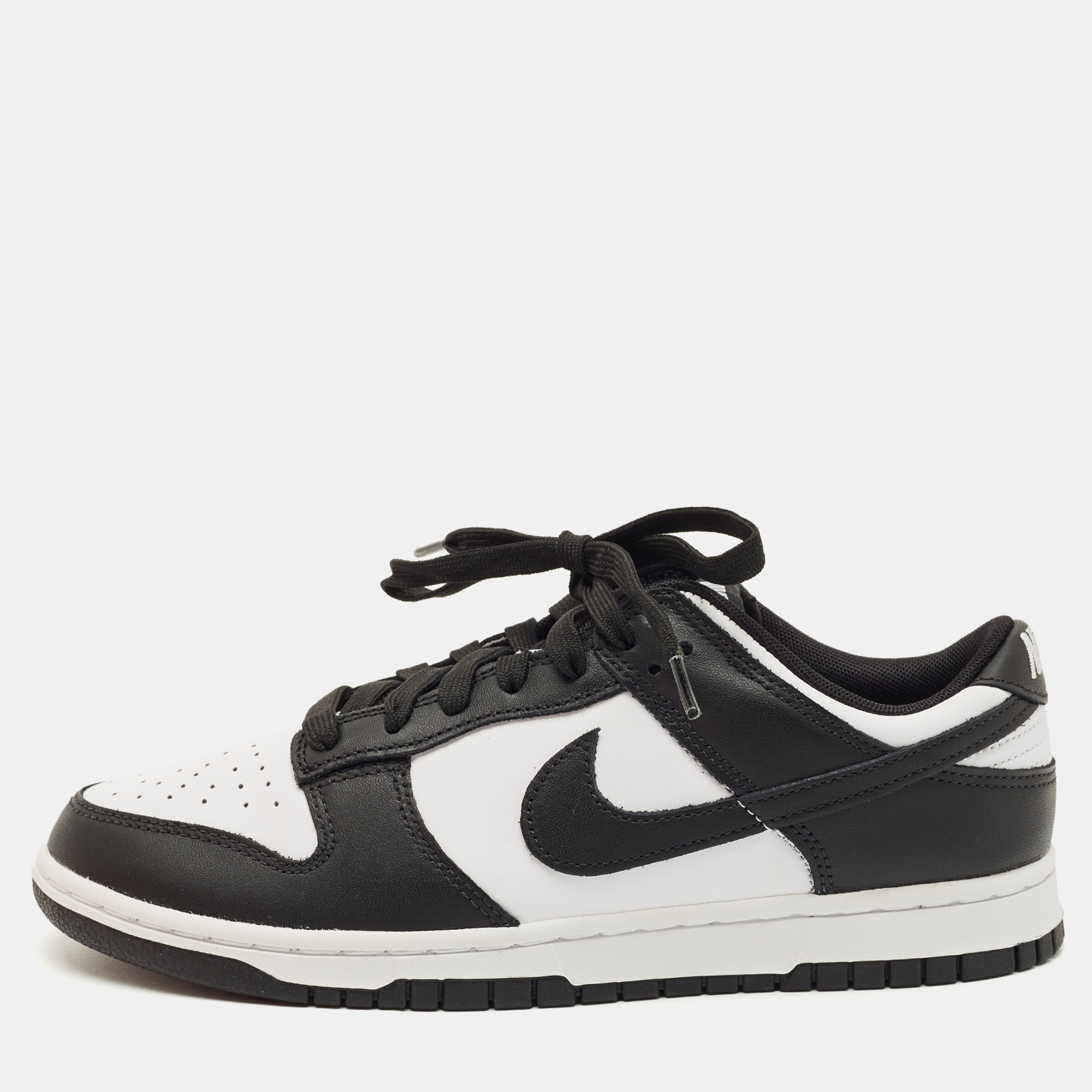 Nike Black/White Leather Dunk Low Retro Panda Sneakers Size 42