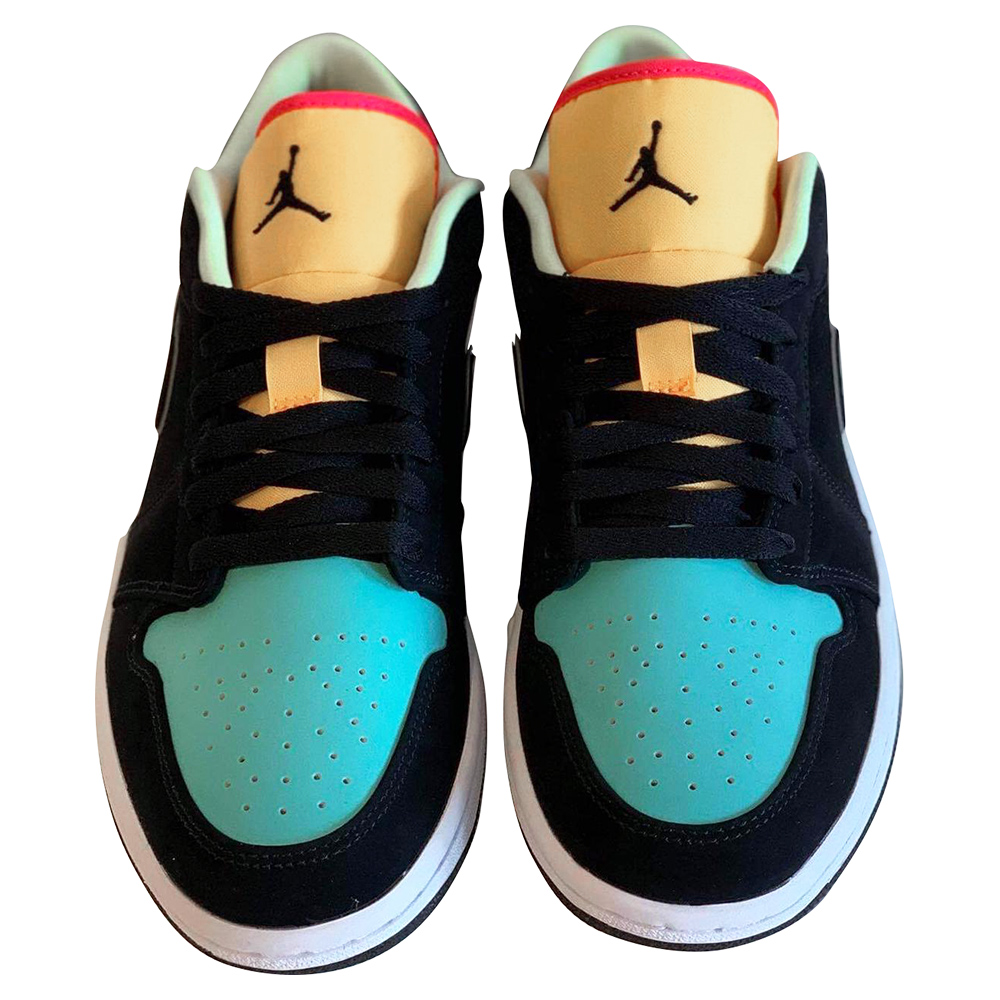 

Nike Jordan 1 Low Black Aurora Green Laser Orange Size, Multicolor