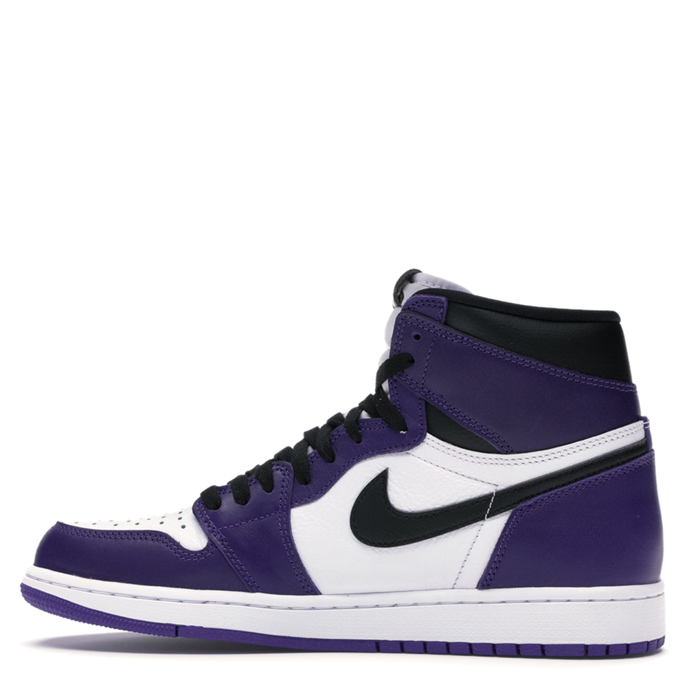 Pre-owned Nike Jordan 1 Retro High Court Purple White Sneakers Size Eu 41 (us 8)