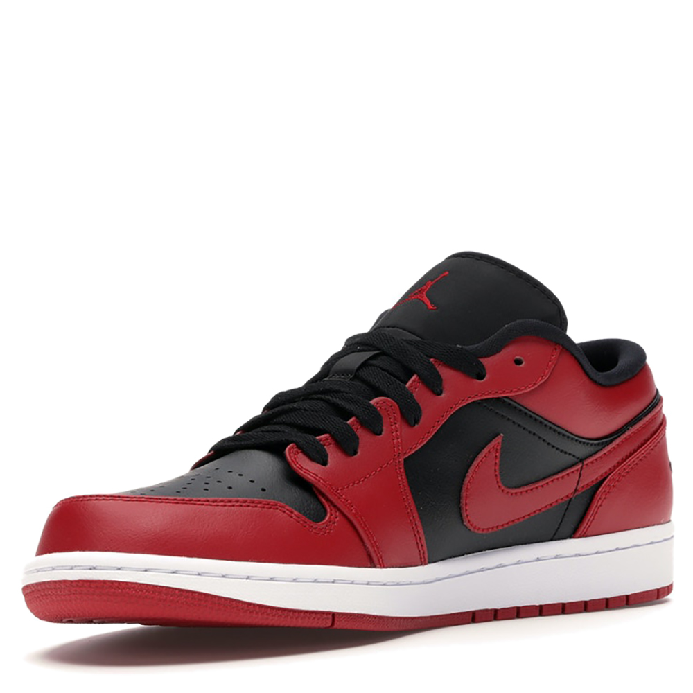 Pre-owned Nike Jordan 1 Low Reverse Bred Trainers Size Eu 45 (us 11) In Red
