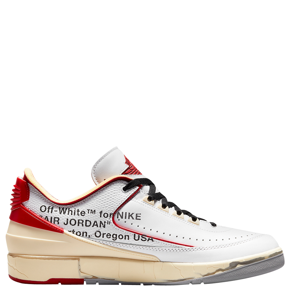 

Nike Air Jordan x Off White Jordan 2 Retro Low White Red Sneakers Size US 10 (EU