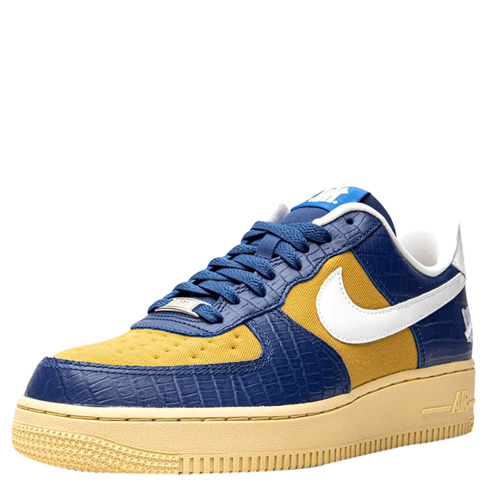 

Nike Air Force 1 Low SP Undefeated 5 On It Blue Yellow Croc Sneakers Size US 12.5 (EU