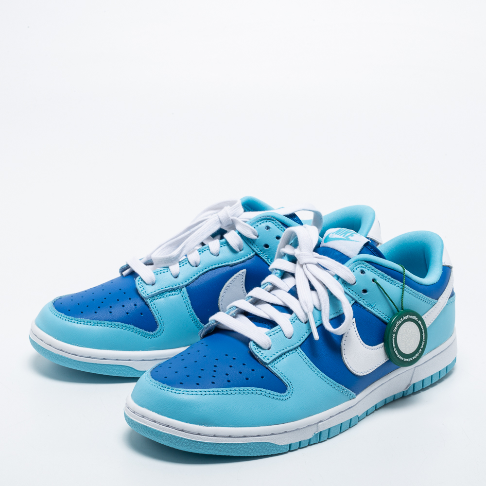 

Nike Tricolor Leather Dunk Low Argon Low Top Sneakers Size, Blue