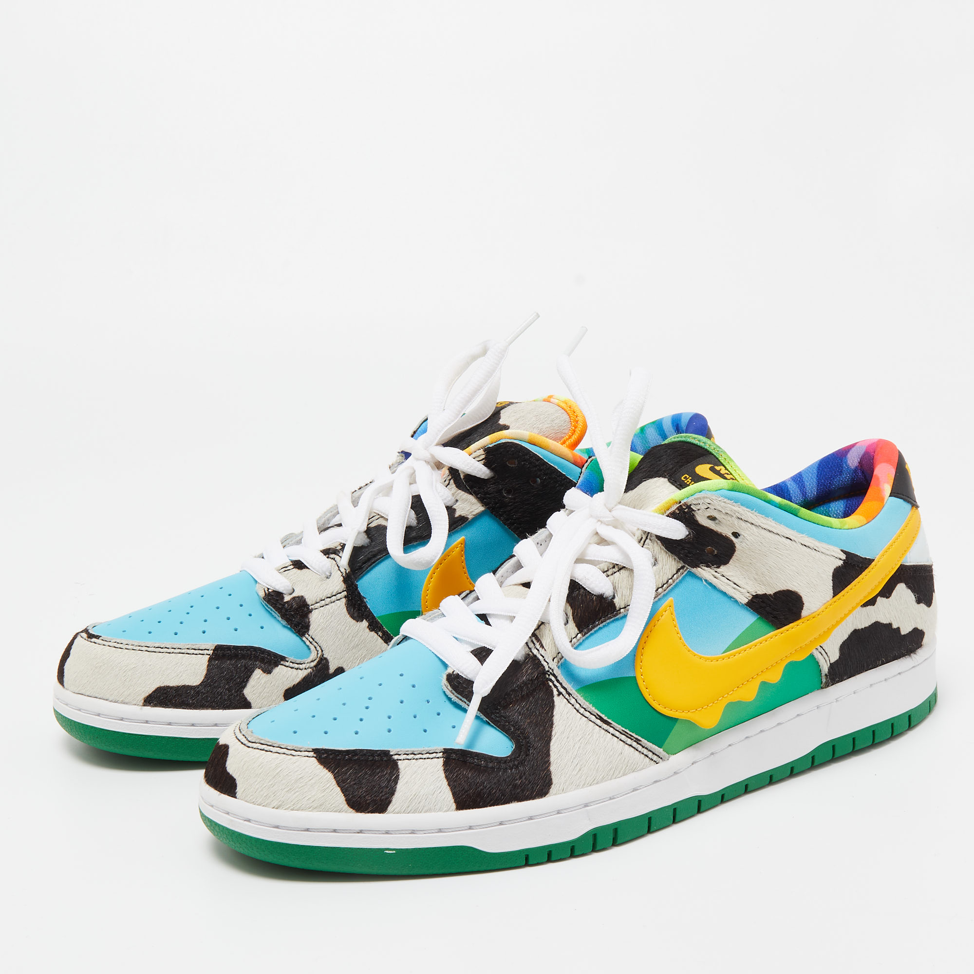 

Nike x Ben & Jerry's Multicolor Pony Hair And Leather SB Dunk "Chunky Dunky" Low Top Sneakers Size