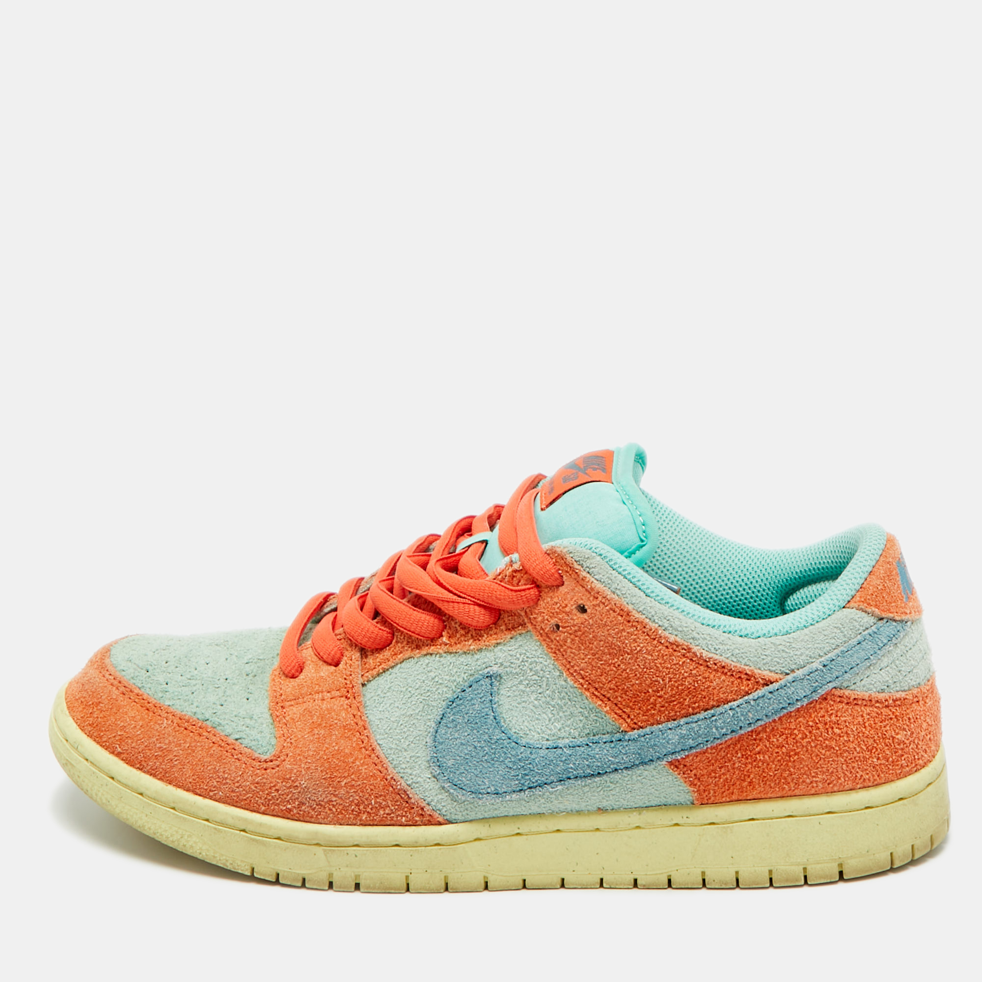 Nike Multicolor Suede SB Dunk Noise Aqua Low Top Sneakers Size 42.5