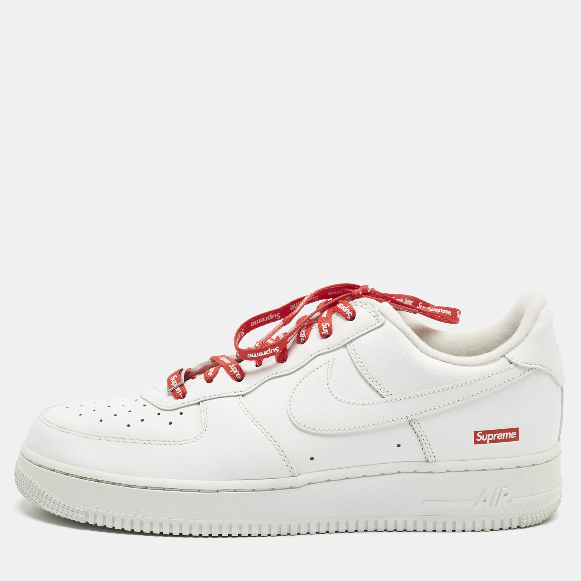 

Nike x Supreme White Leather Air Force 1 Low Sneakers Size 45