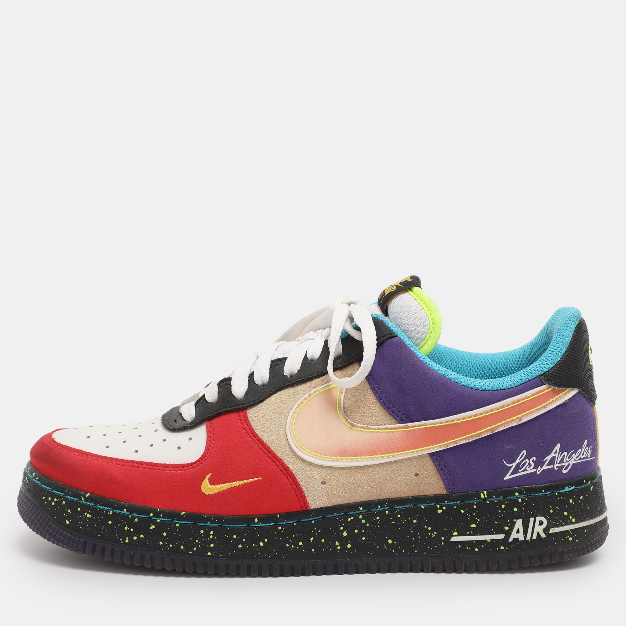 

Nike Multicolor LeatherAir Force 1 '07 LV8 'What The LA' Top Sneakers Size 44