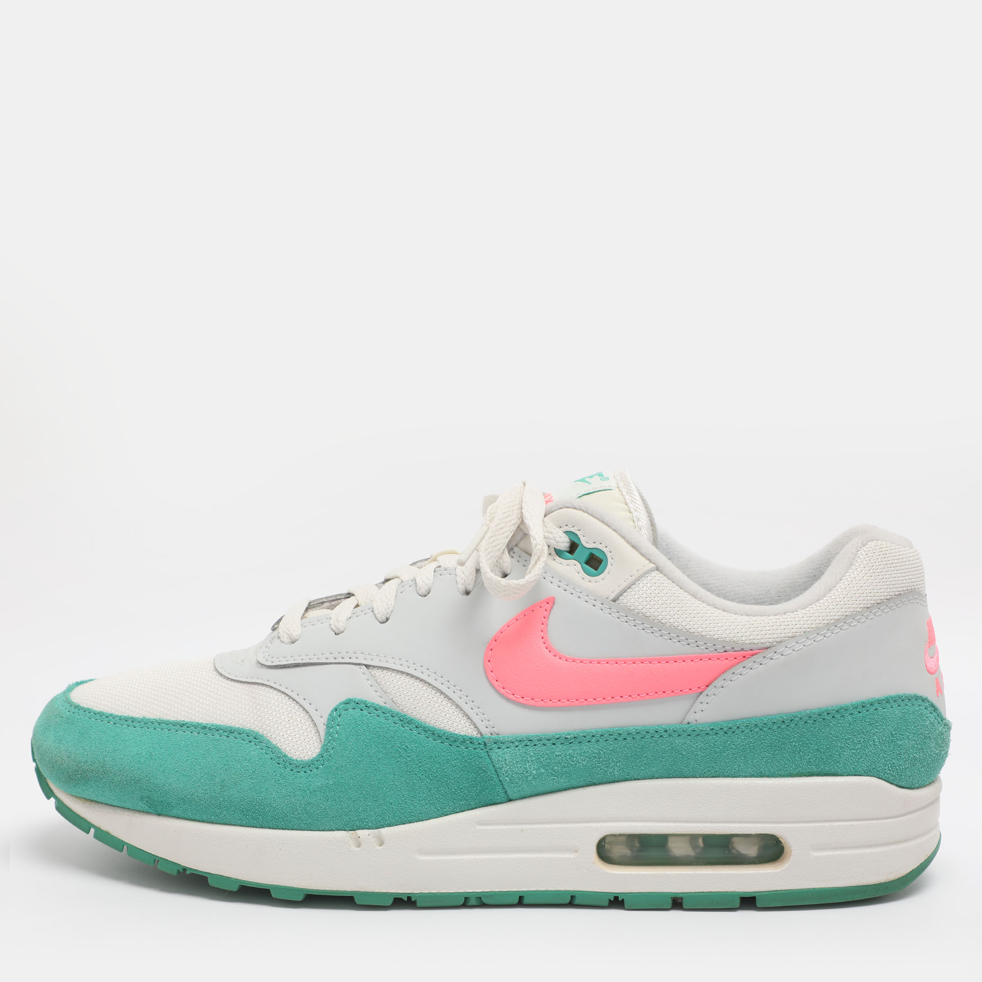 

Nike Air Max 1 Watermelon Size  Green/White Mesh and Suede Low Top Sneakers