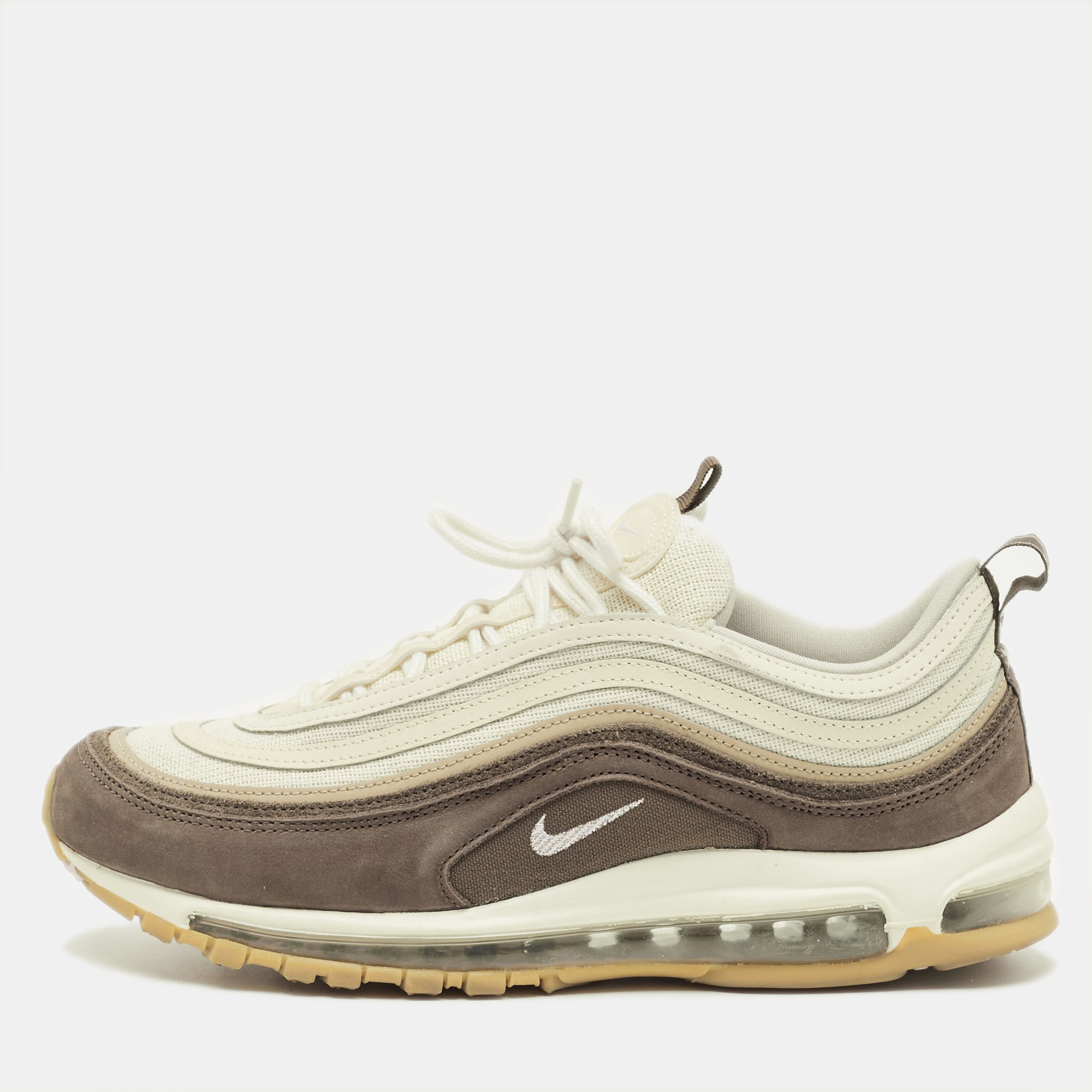 

Nike air max 97 Size  Beige Knit Fabric and Nubuck Leather Lace Up Sneakers