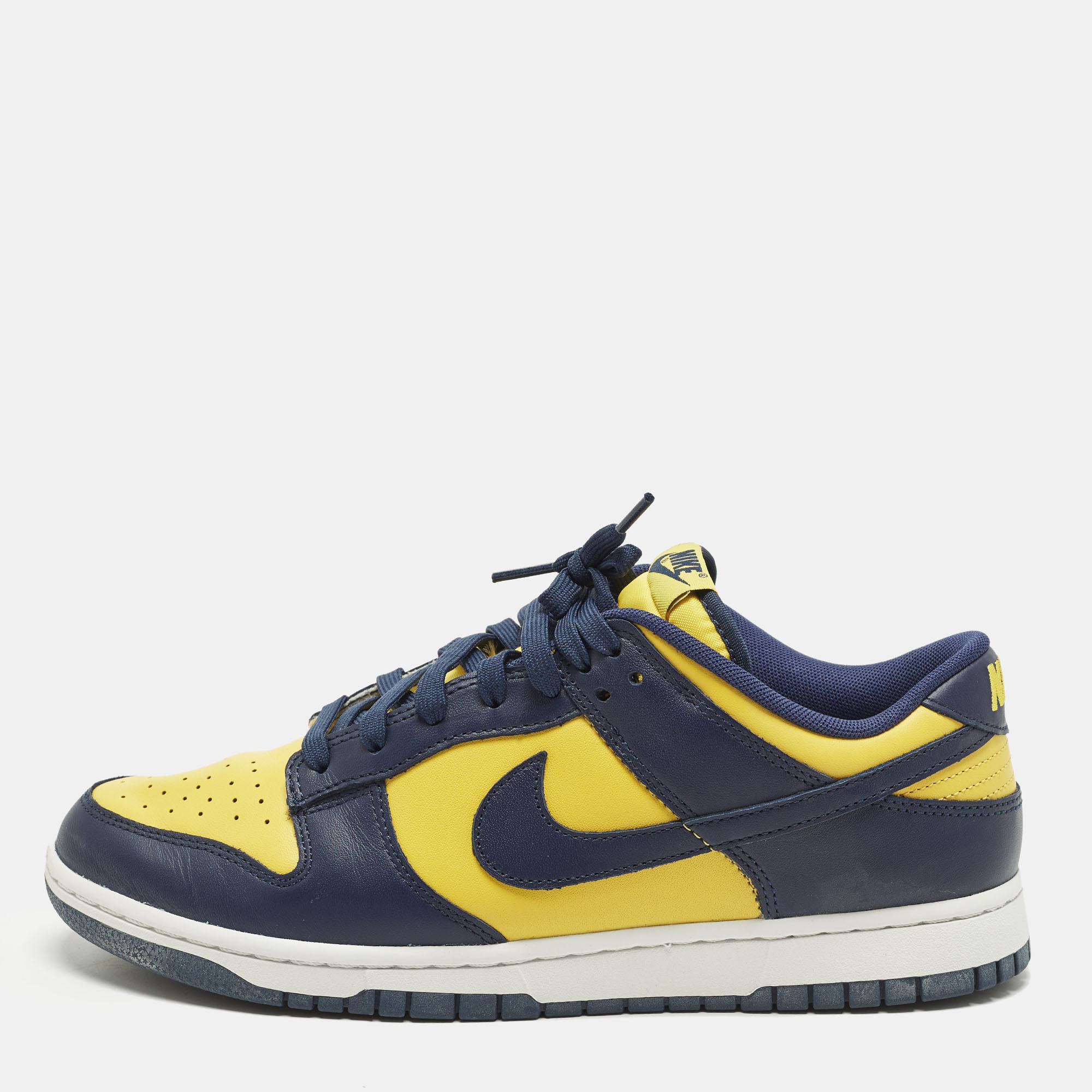 

Nike Dunk Low Retro Michigan Size 45 Yellow/Navy Blue Leather Low Top Sneakers