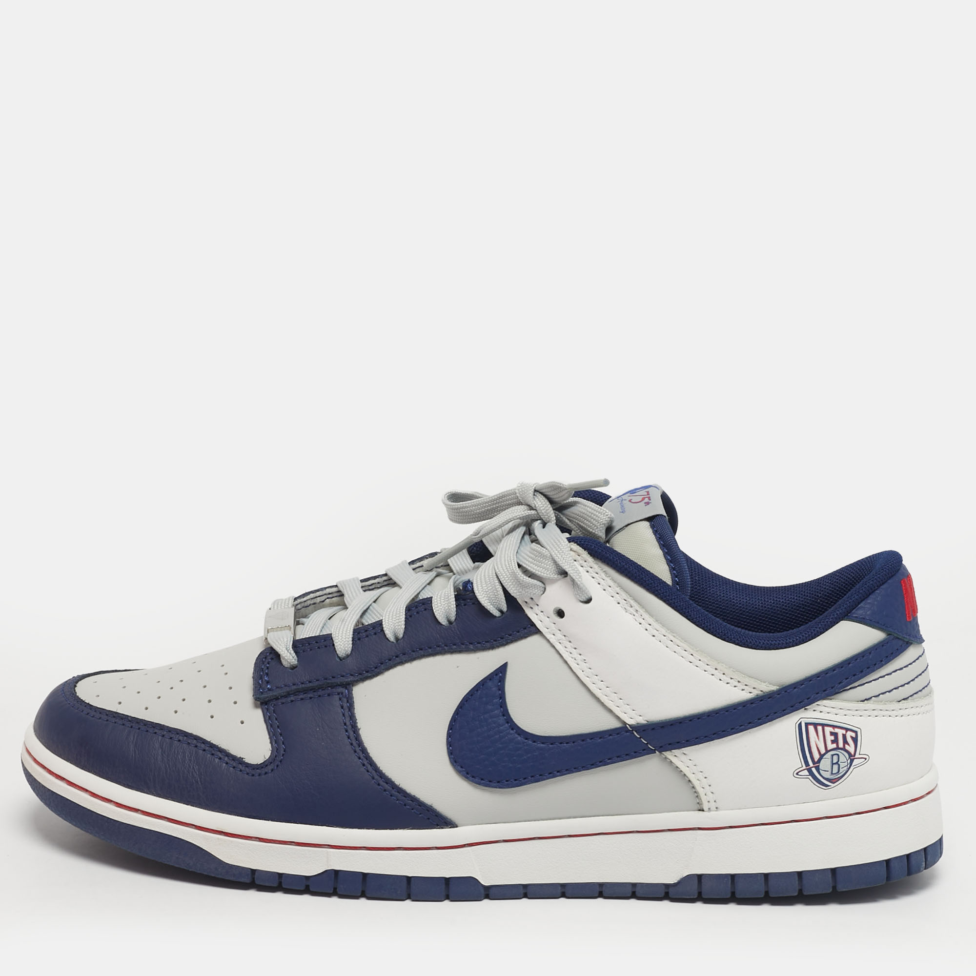 

Nike Dunk EMB NBA 75th Anniversary Brooklyn Nets Size 45 Multicolor Leather Low Top Sneakers