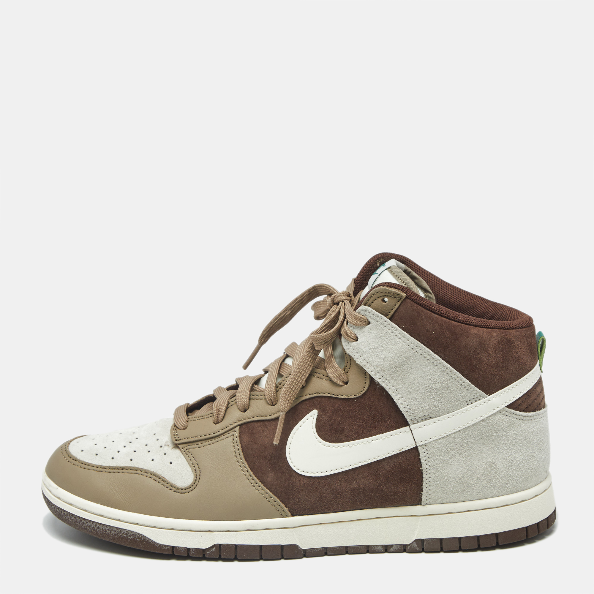 

Nike Dunk Light Chocolate Size 45.5 Multicolor Leather and Suede High Top Sneakers