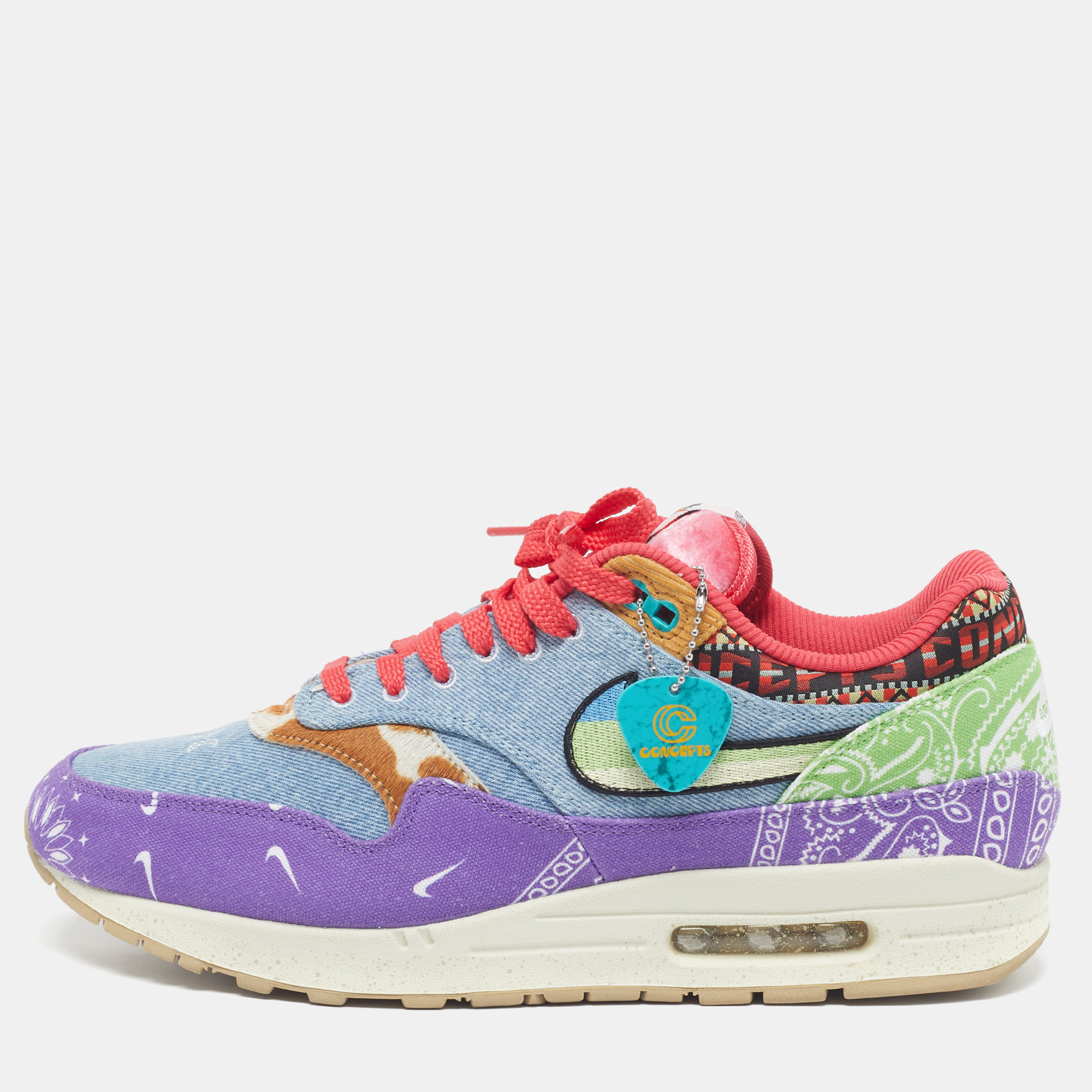 

Nike Air Max 1 SP Concepts Far Out Size 45.5 Multicolor Canvas and Denim Low Top Sneakers