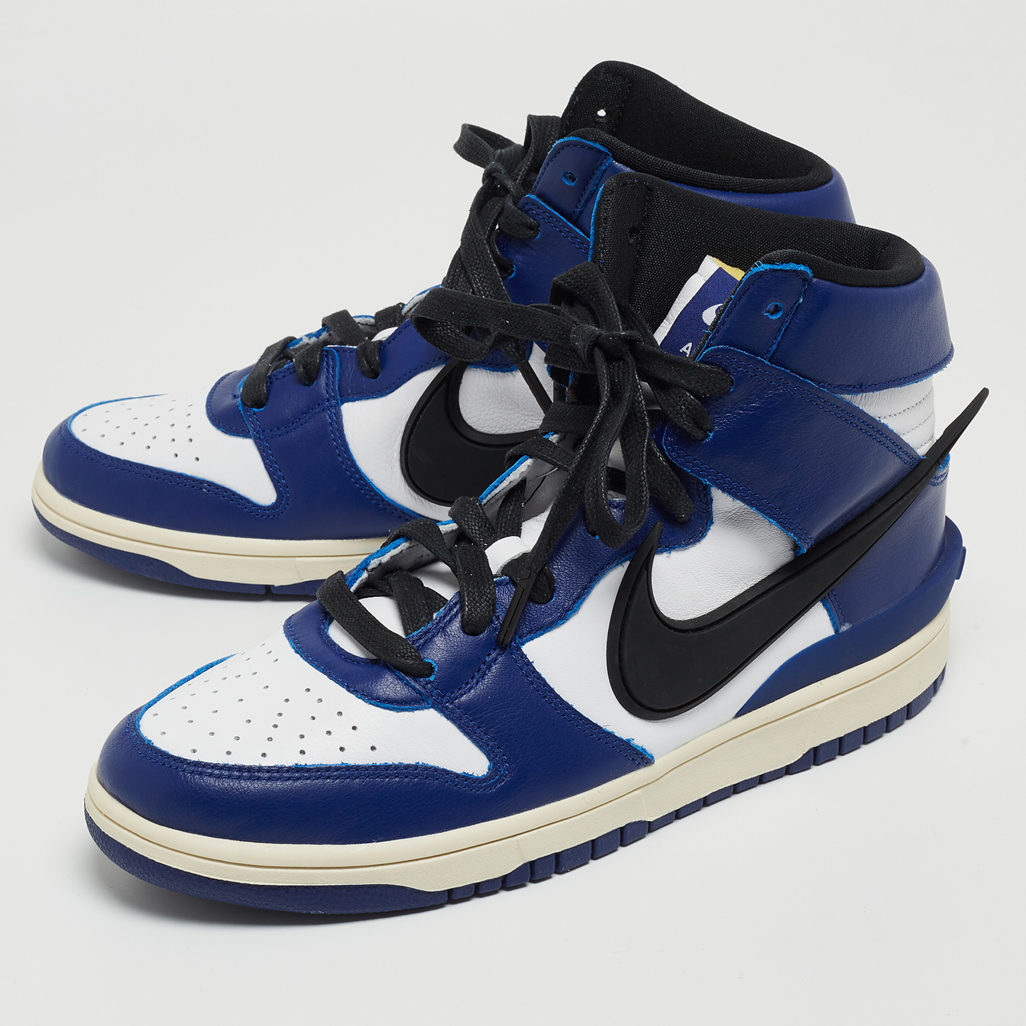 

Nike x Ambush Blue/White Leather Dunk High Deep Royal Sneakers Size