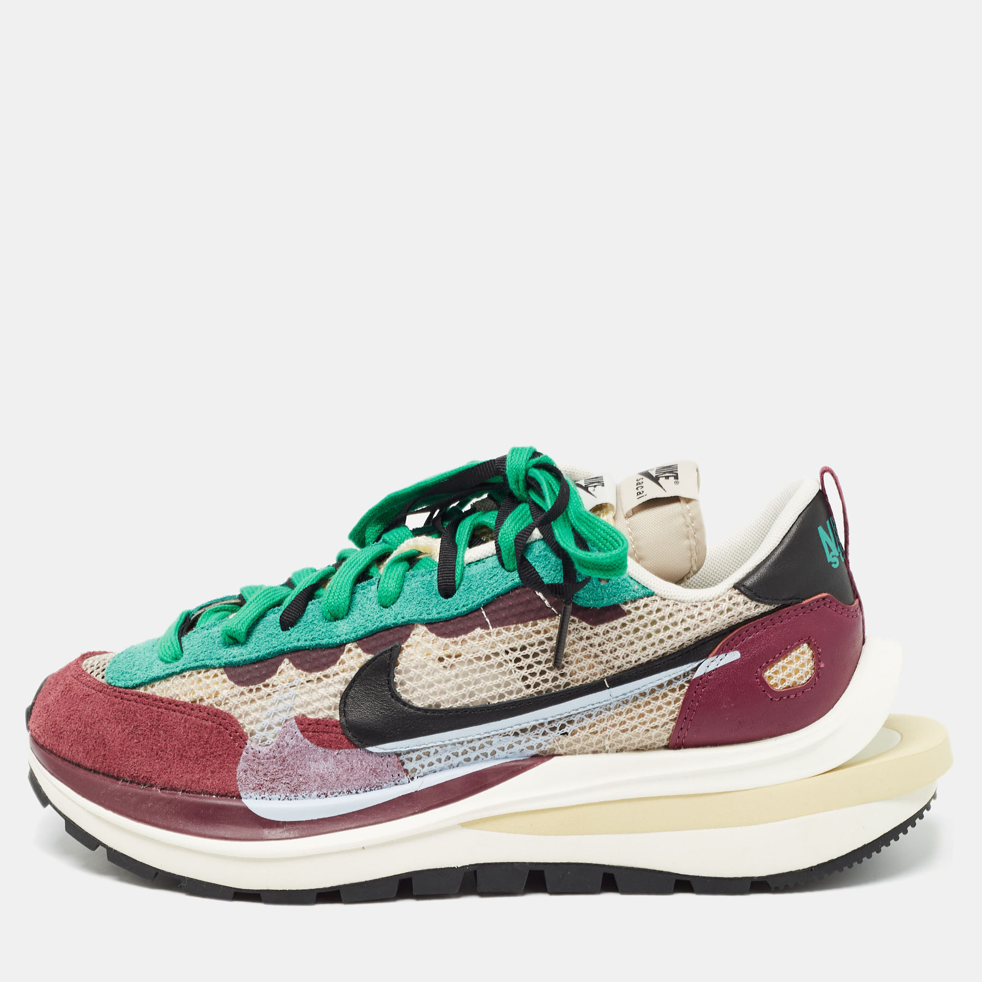 

Nike x Sacai Multicolor Mesh and Suede Vaporwaffle Sneakers Size