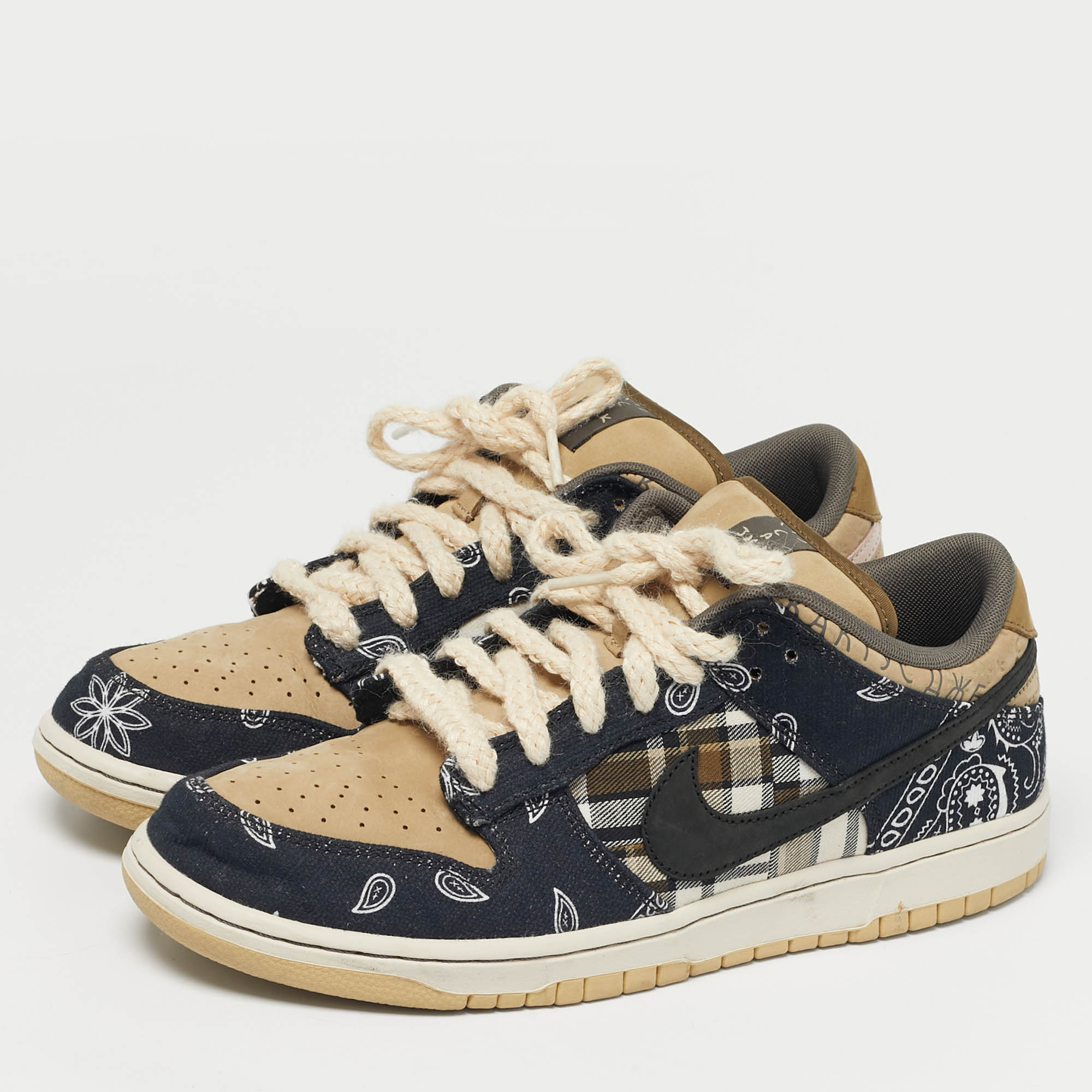 

Nike x Sacai Multicolor Canvas and Denim Scott SB Dunk Low Top Sneakers Size