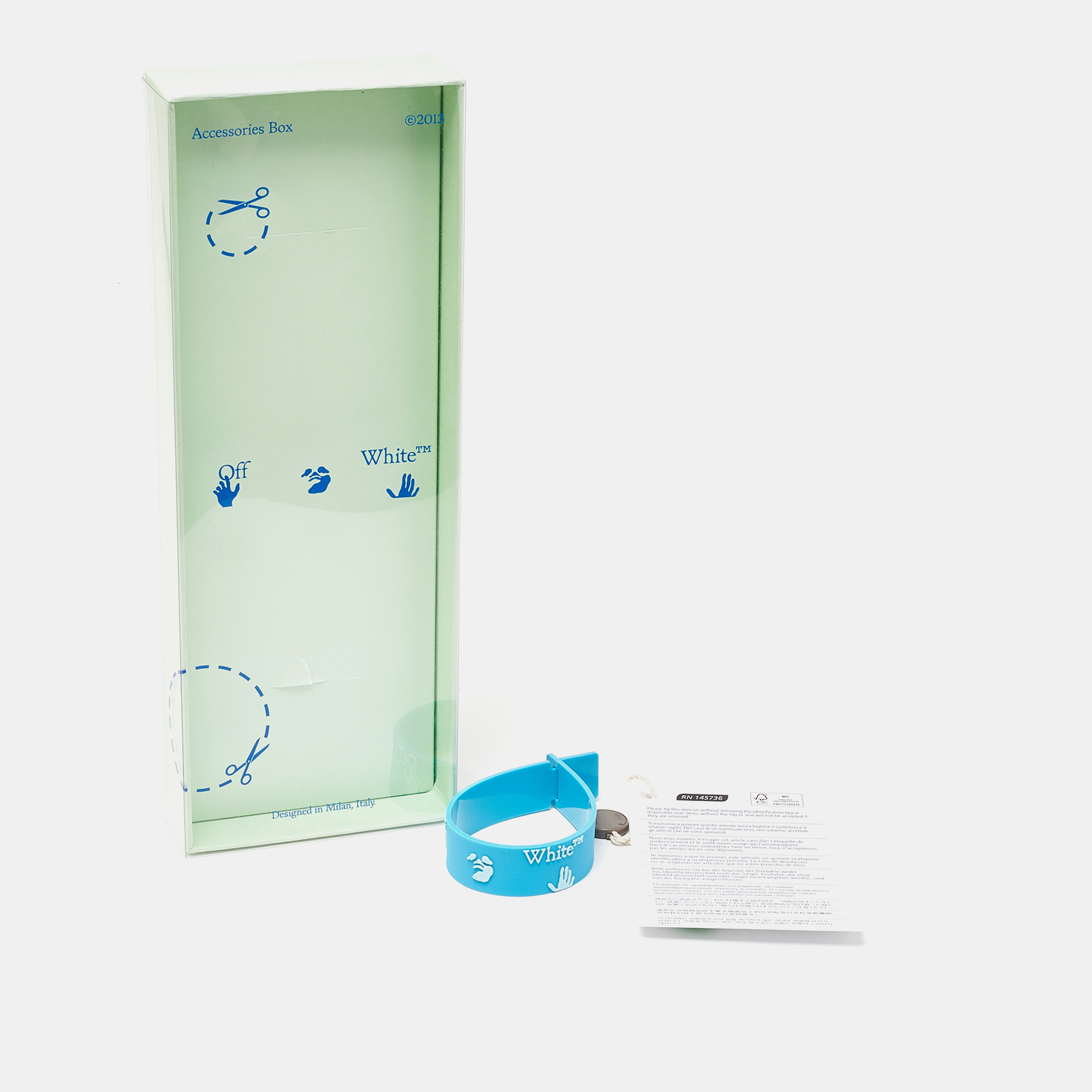 Off-White Blue Rubber Logo Bracelet 