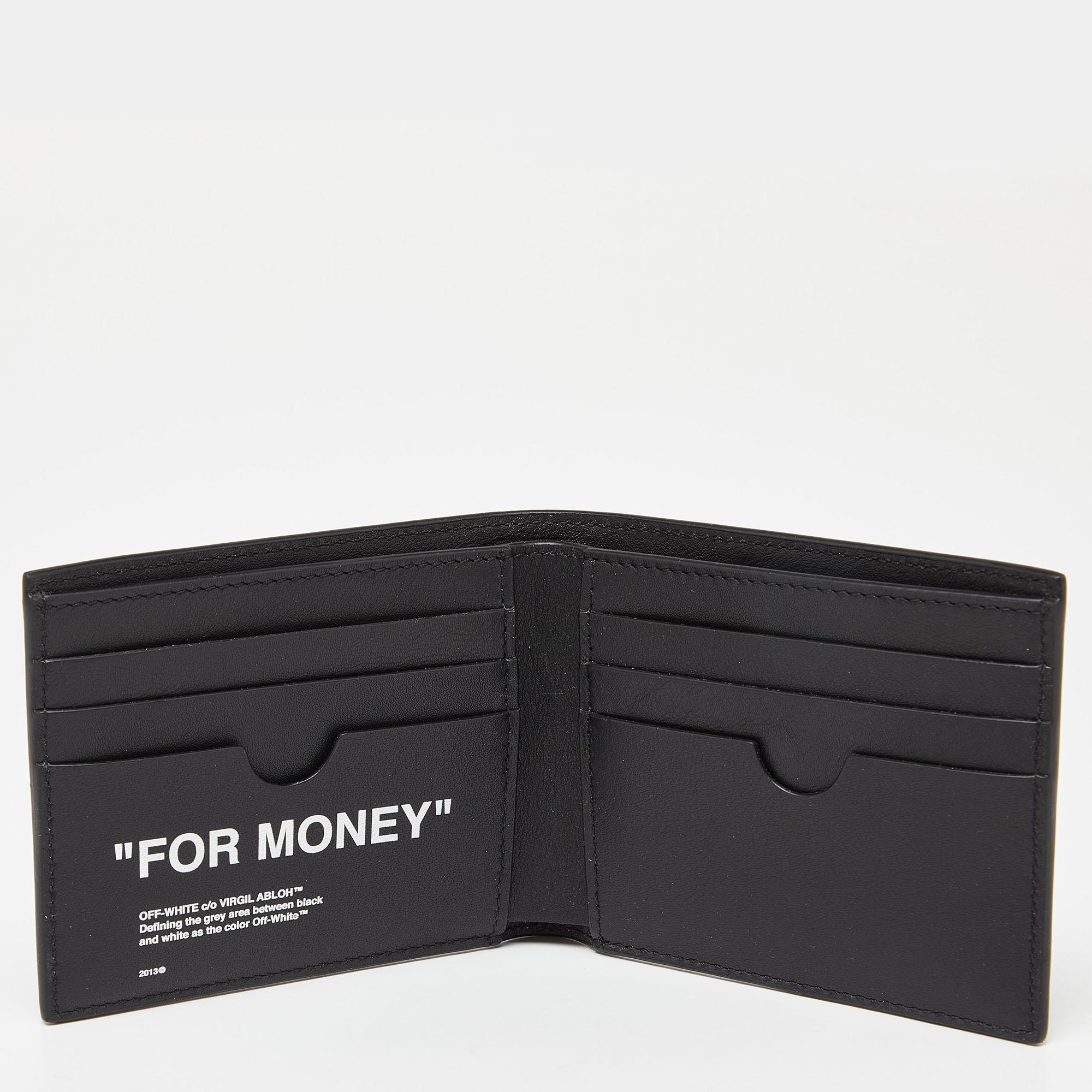 

Off White Black/White Leather "For Money" Bifold Wallet