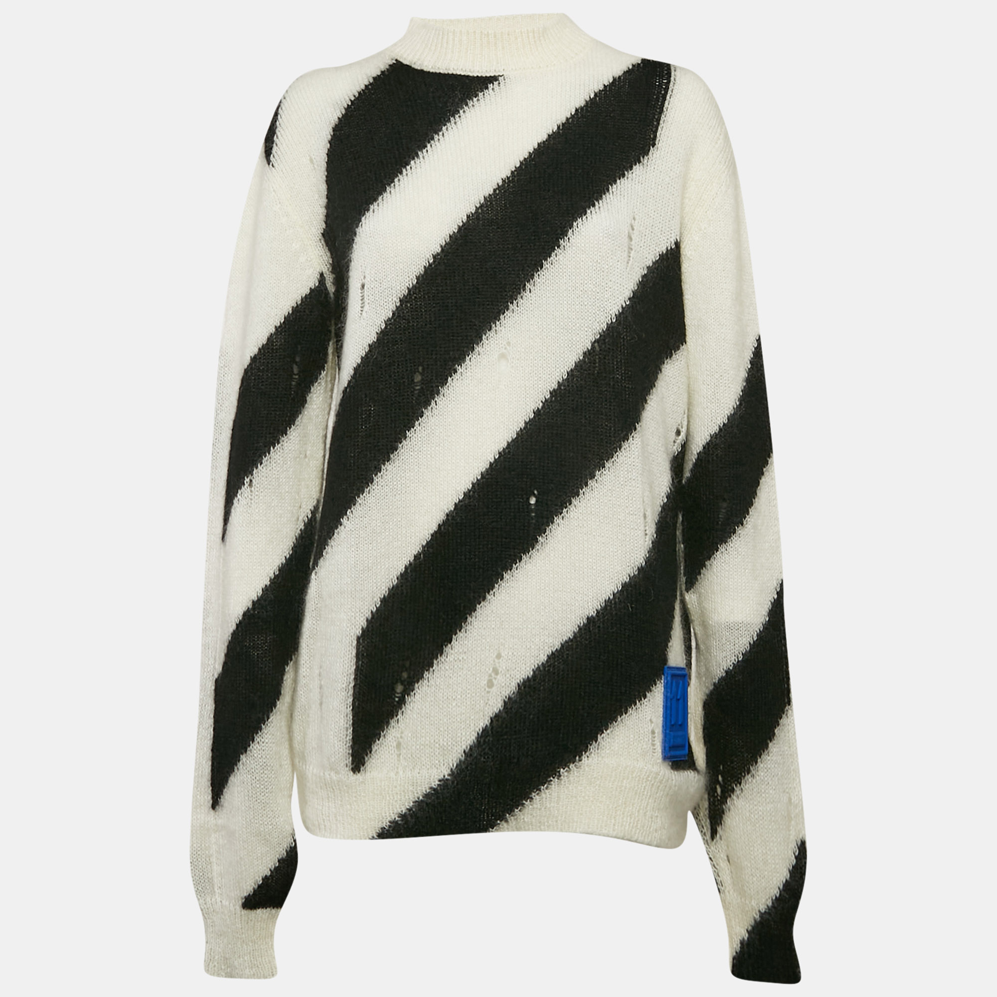 

Off-White Black/White Diag Ribbed Mohair Sweater M