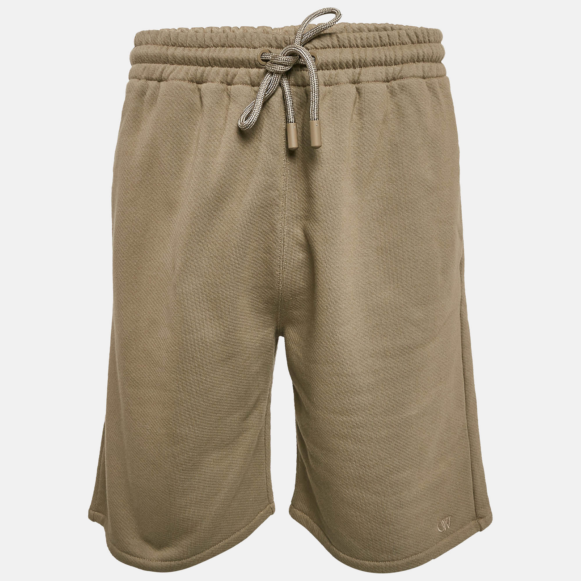 

Off-White Khaki Green Cotton Knit Shorts S