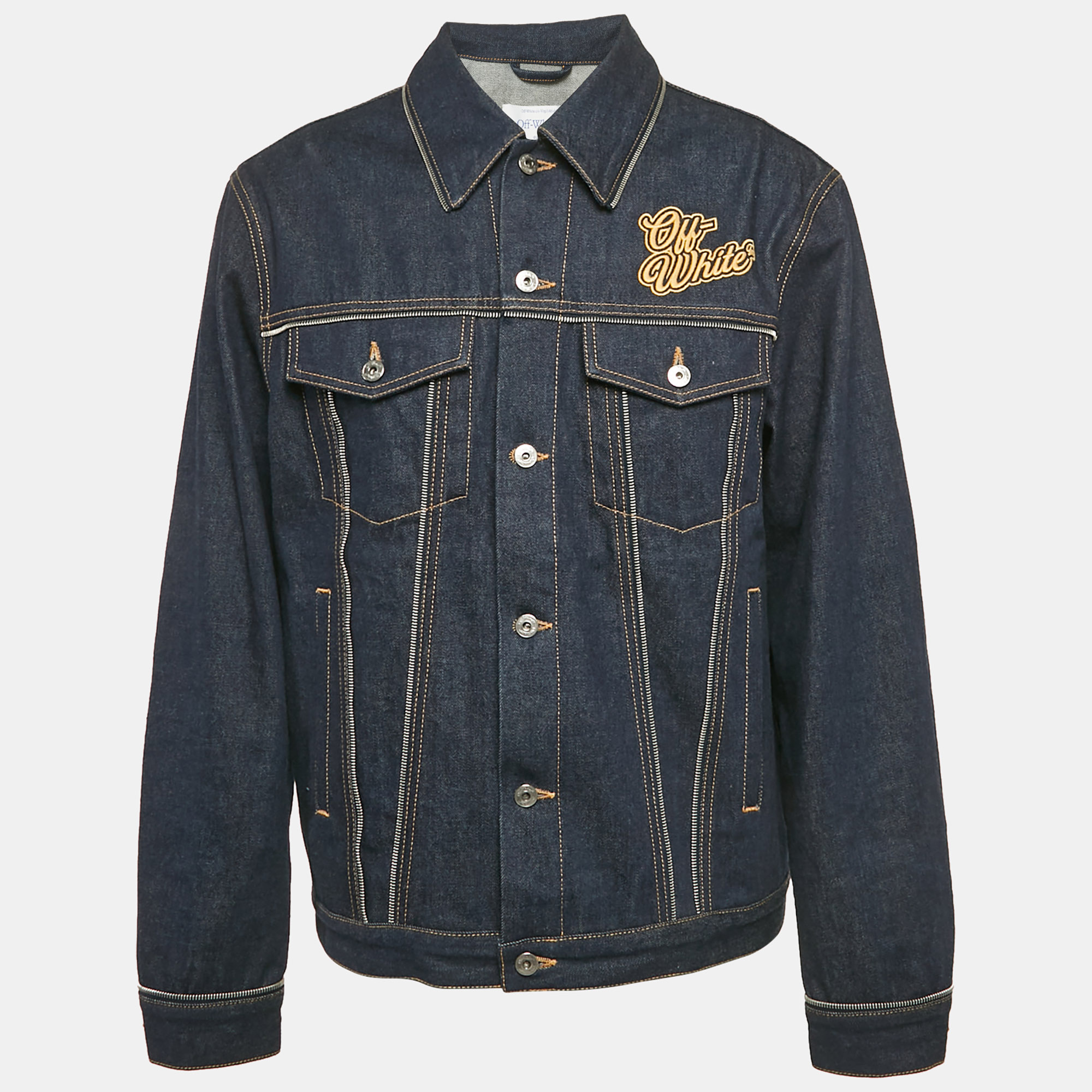 

Off-White Blue Denim Skate Zipper Detail Jacket L, Navy blue