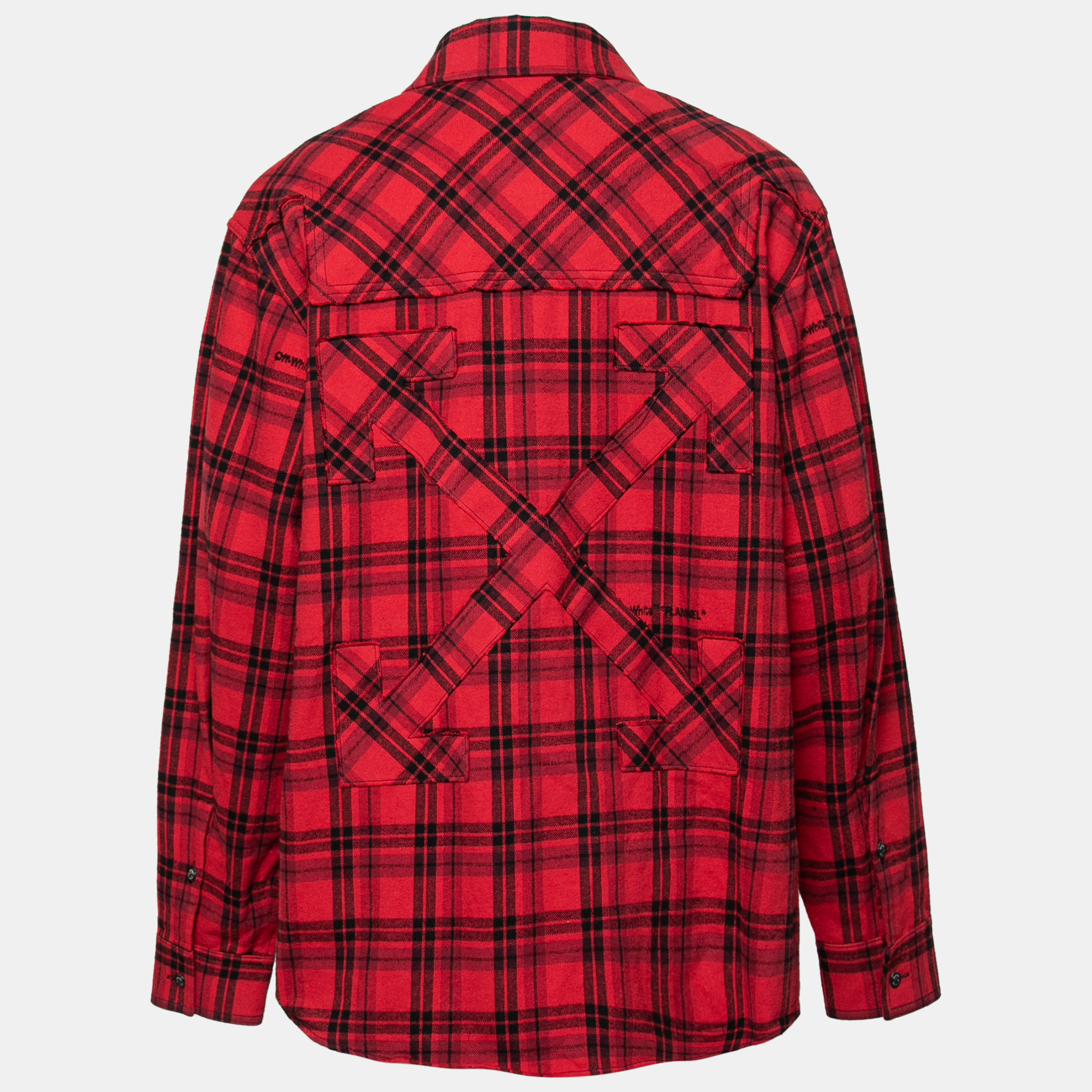 

Off-White Red Flannel Cotton Button Front Shirt