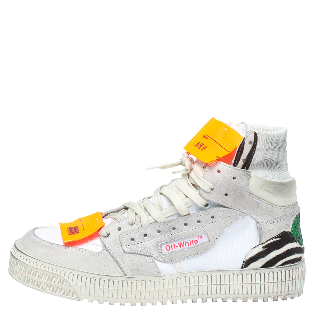 

Off-White Tricolor Suede Leather And Canvas Off Court High Top Sneakers Size, Multicolor