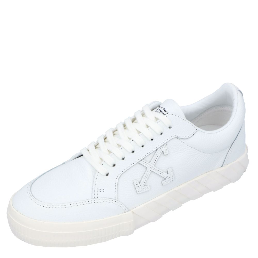 Pre-owned Off-white White Leather Vulc Low Trainers Size Eu 41
