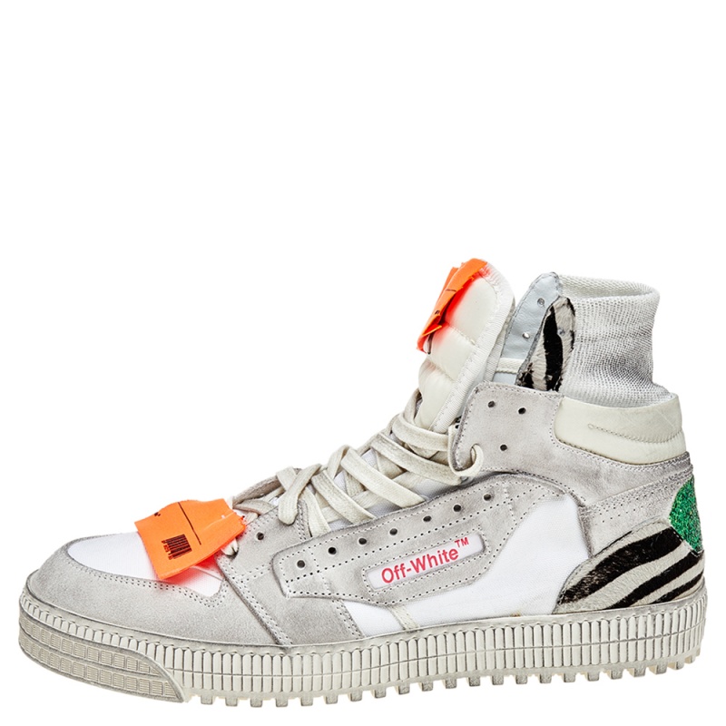 

Off-White Multicolor Suede And Canvas Off-Court 3.0 High Top Sneakers Size