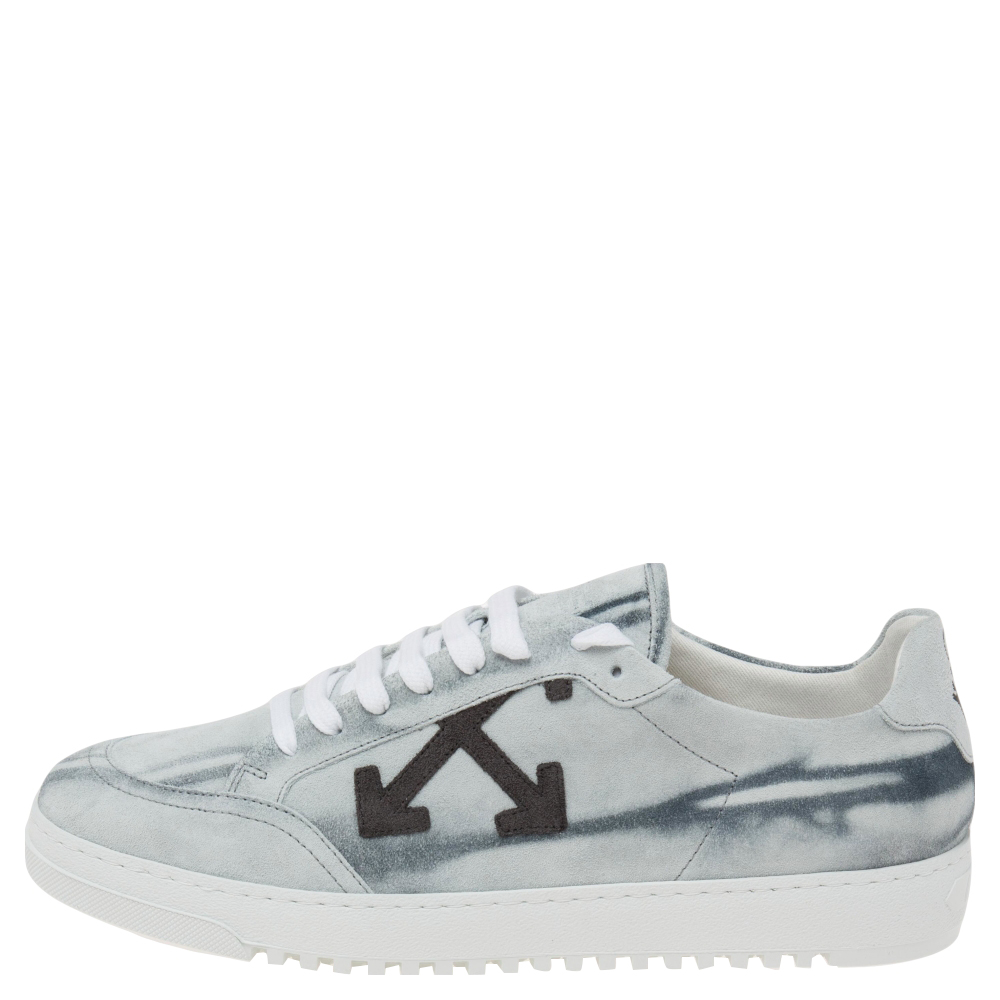 

Off-White Grey Suede Low Top Sneakers Size