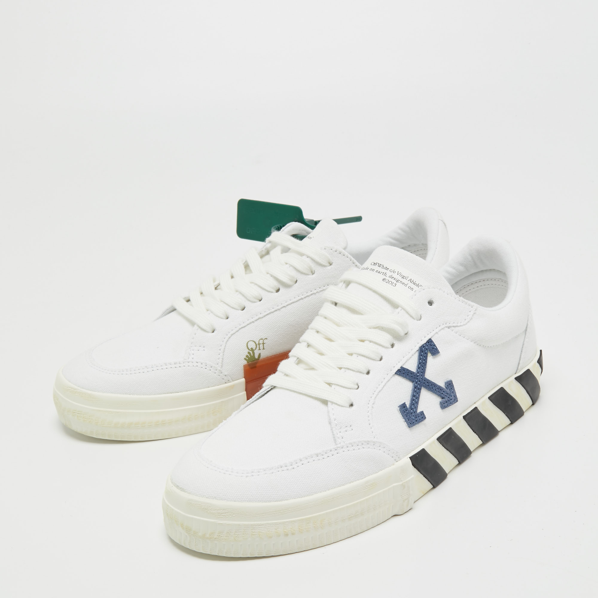 

Off-White White Canvas Oversized Sneakers Size