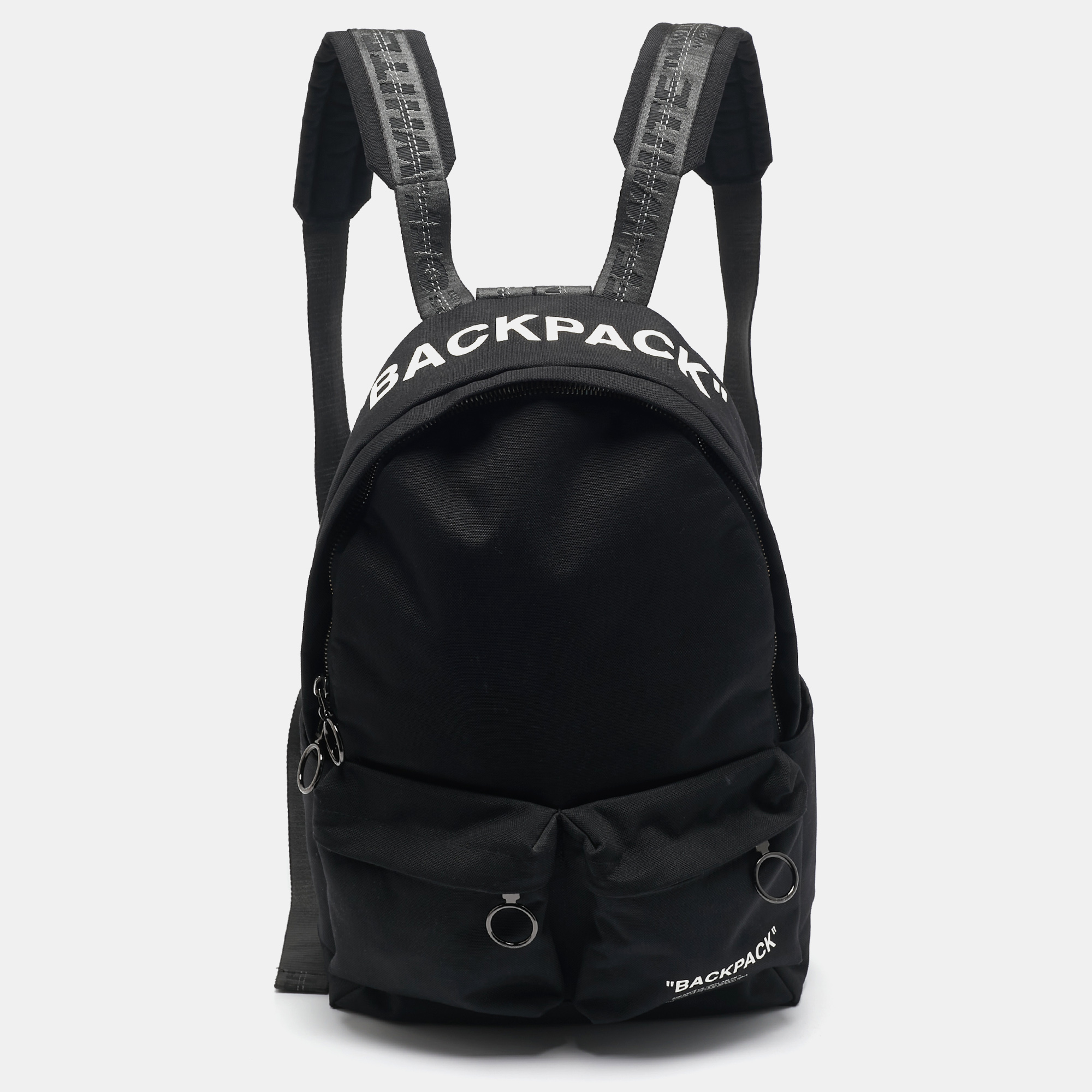 

Off-White Black Canvas Quote Backpack