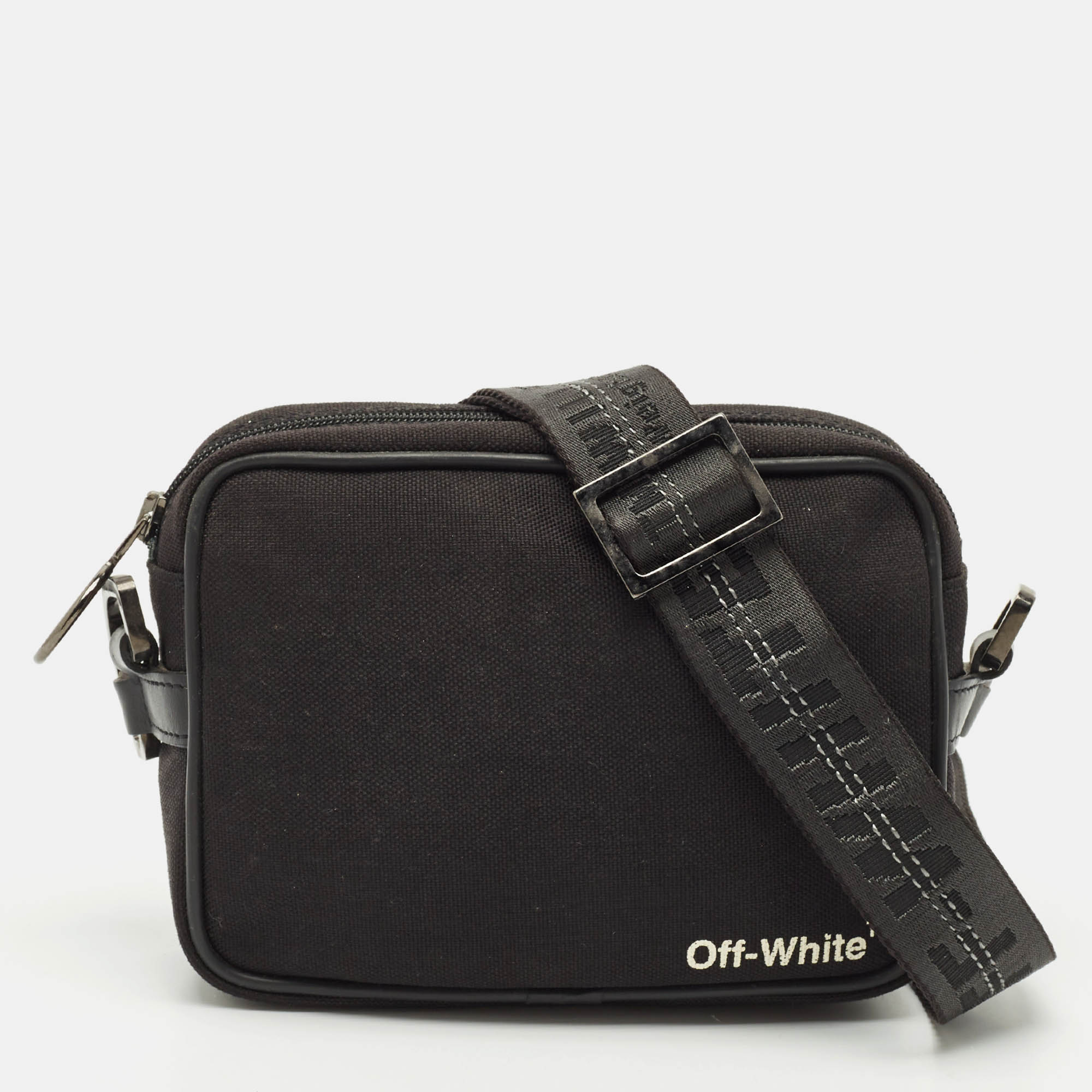 

Off-White Black Canvas Industrial Camera Crossbody Bag