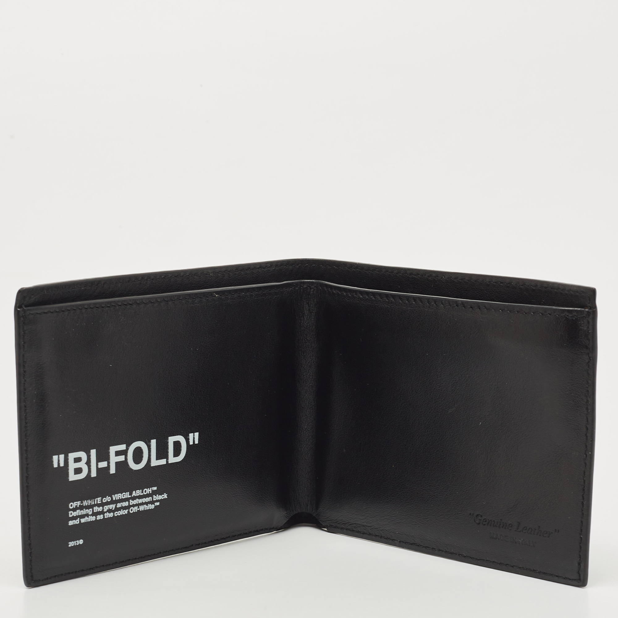 

Off White Black Leather Bifold Wallet