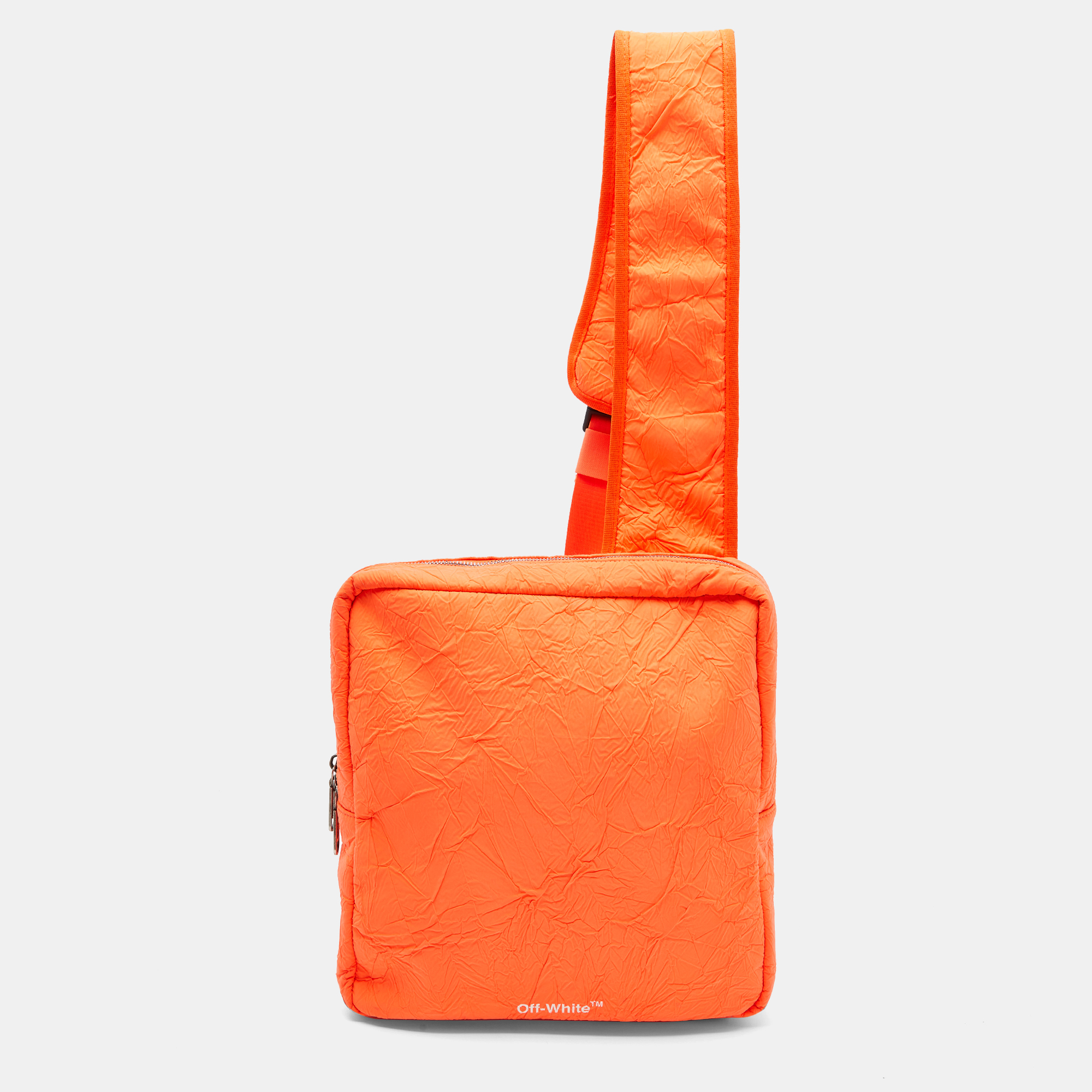 Pre-owned Off-white Neon Orange Nylon Sling Bag