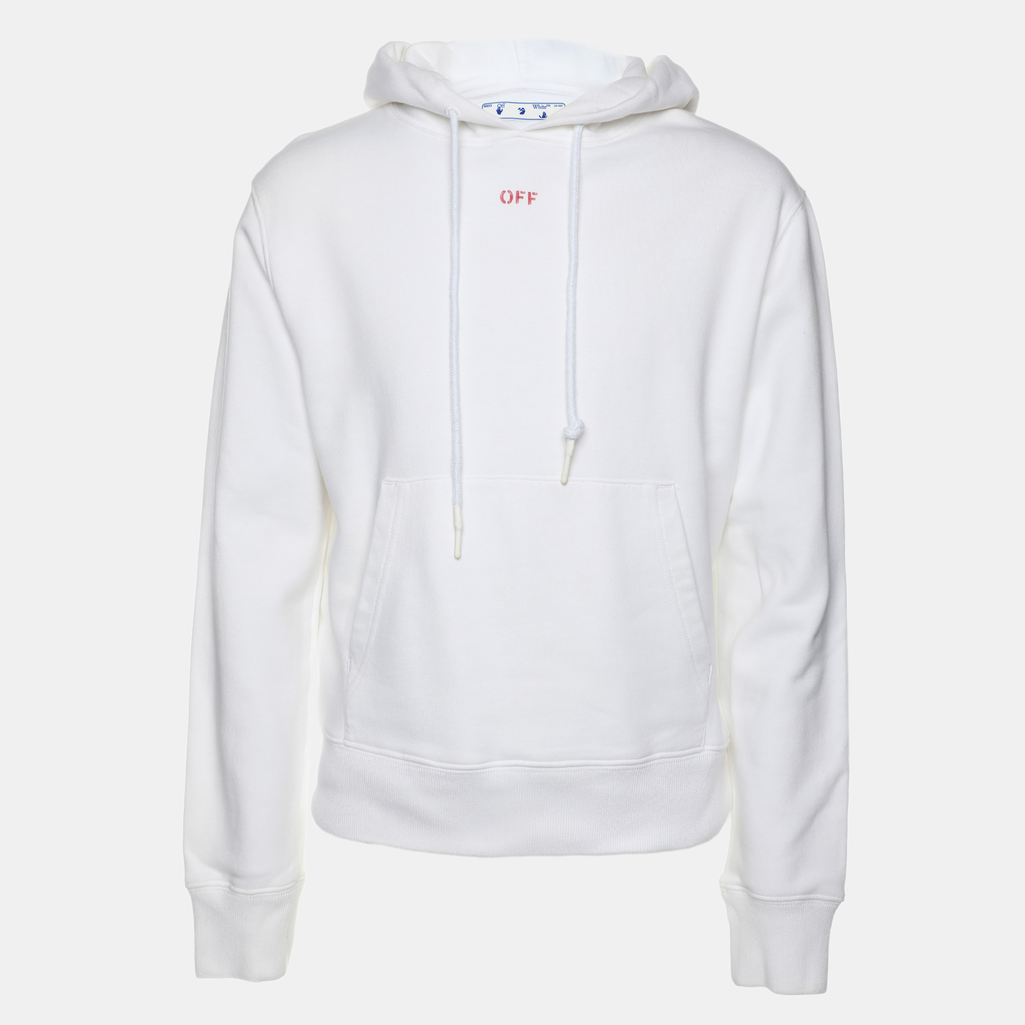 

Off-White White Cotton Knit Logo Print Hoodie S