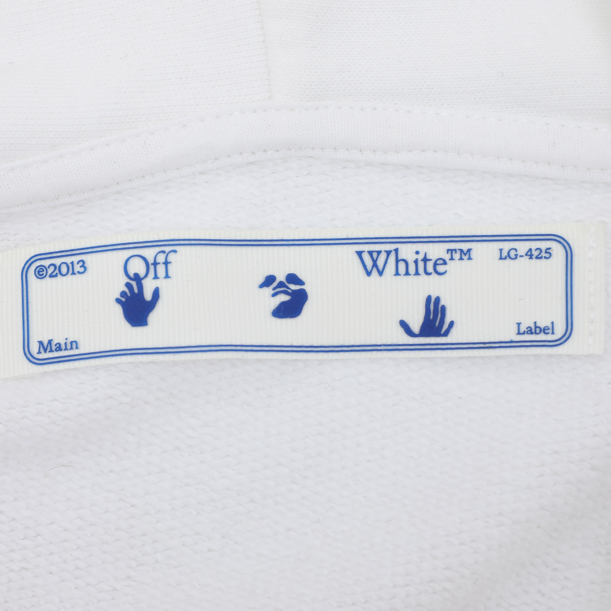 Off-White White Cotton Knit Logo Print Hoodie S 
