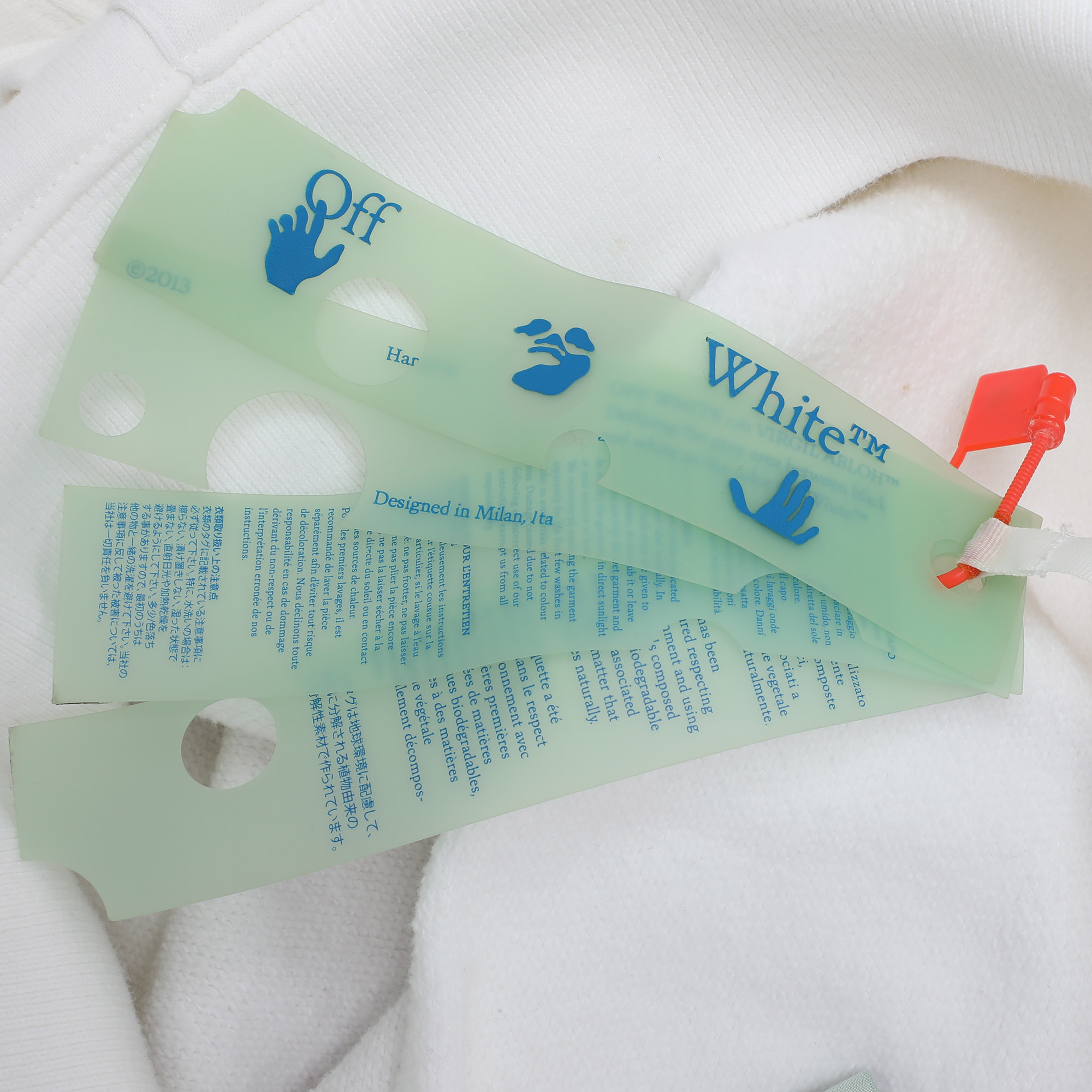 Off-White White Cotton Knit Logo Print Hoodie S 