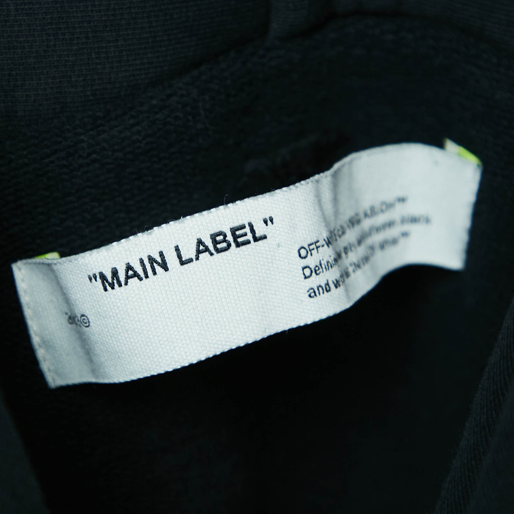 Off-White Black Logo Print Cotton Hooded Sweatshirt L 