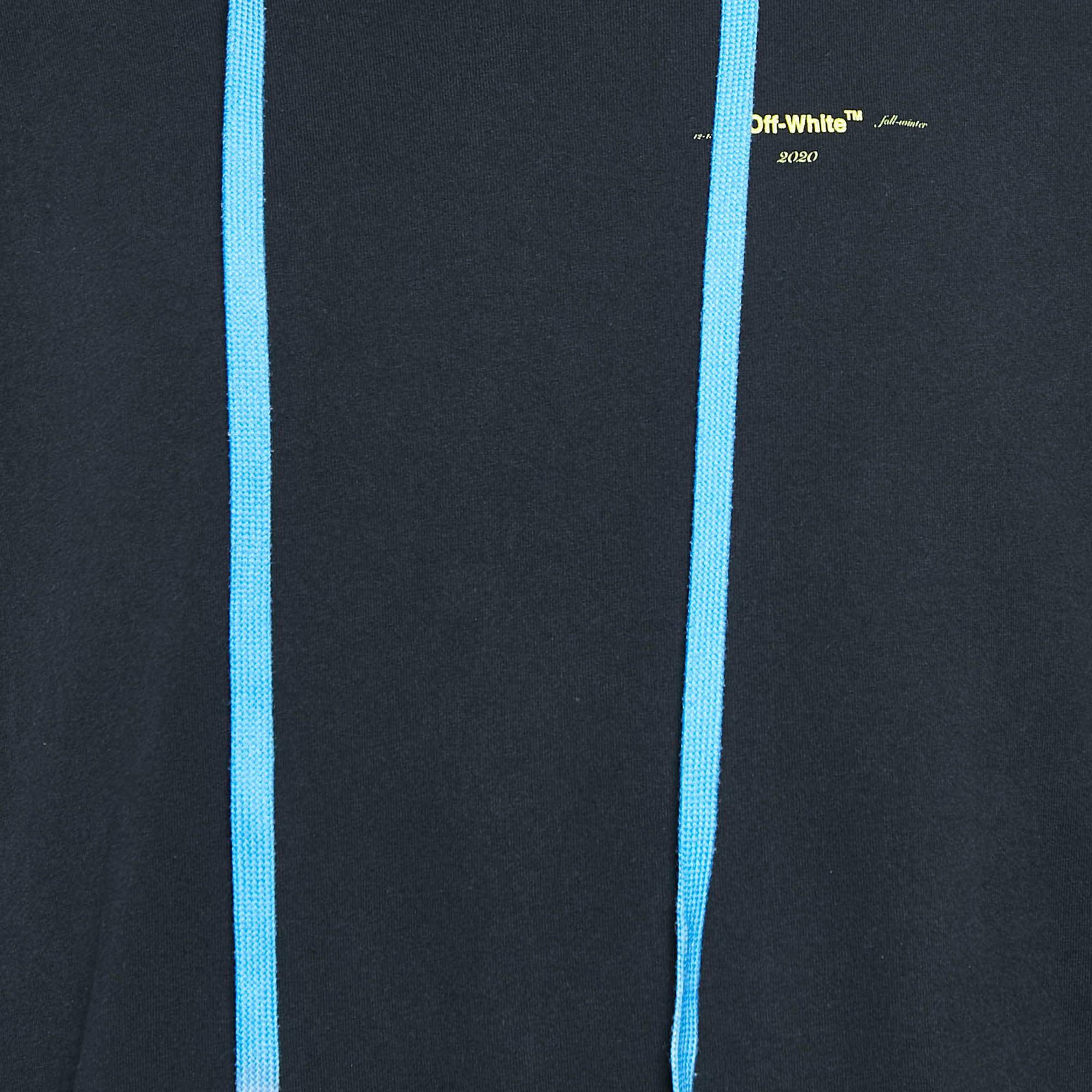 Off-White Black Logo Print Cotton Hooded Sweatshirt L 