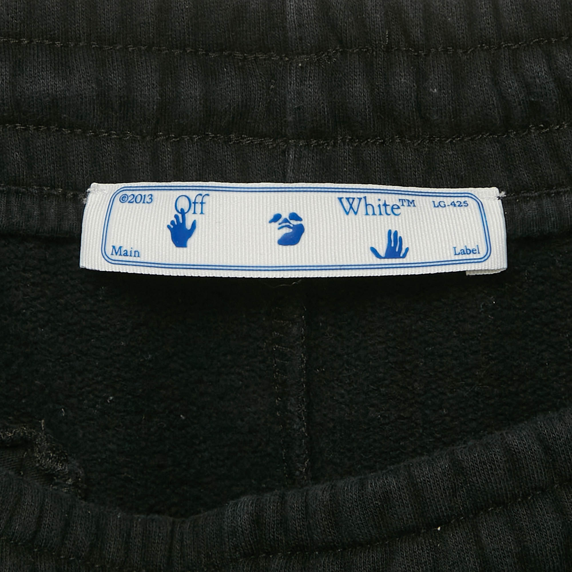 Off-White Black Logo Print Cotton Knit Track Pants XL 