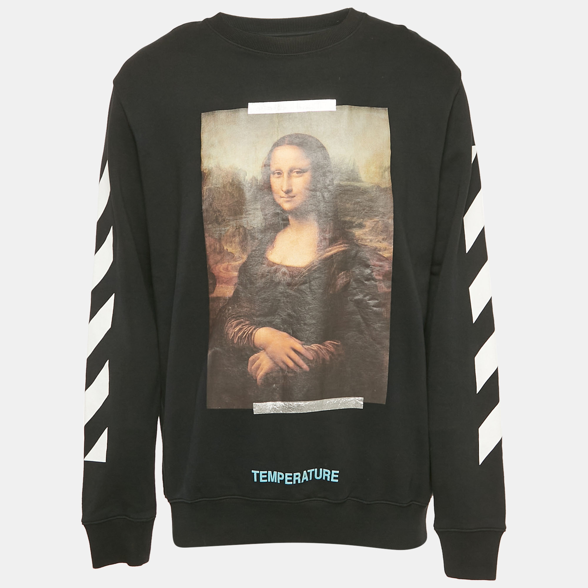 

Off-White Black Mona Lisa Print Cotton Pullover M