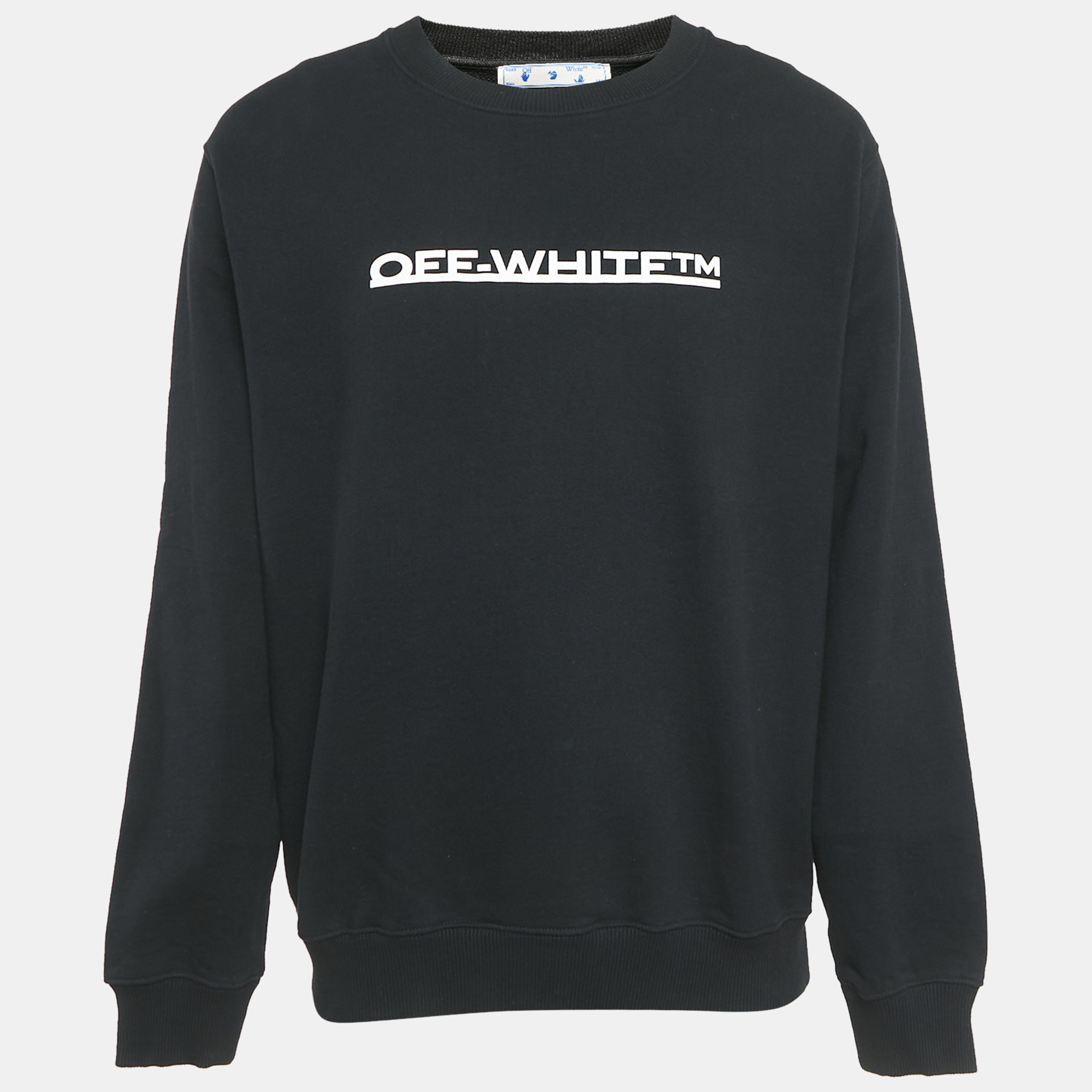 

Off-White Black Logo Print Cotton Sweatshirt L