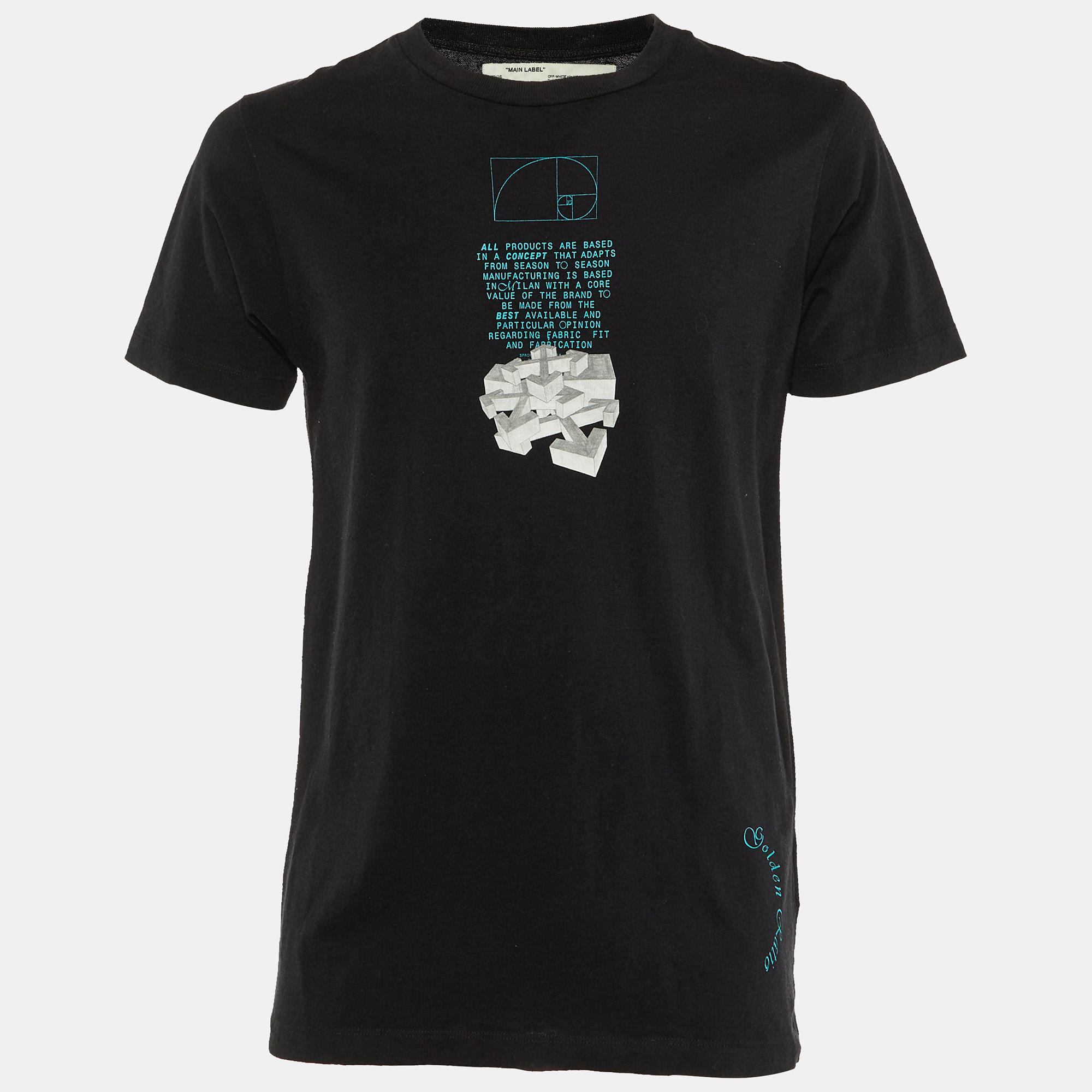 

Off-White Black Tape Arrow Print Cotton Crew Neck T-Shirt S
