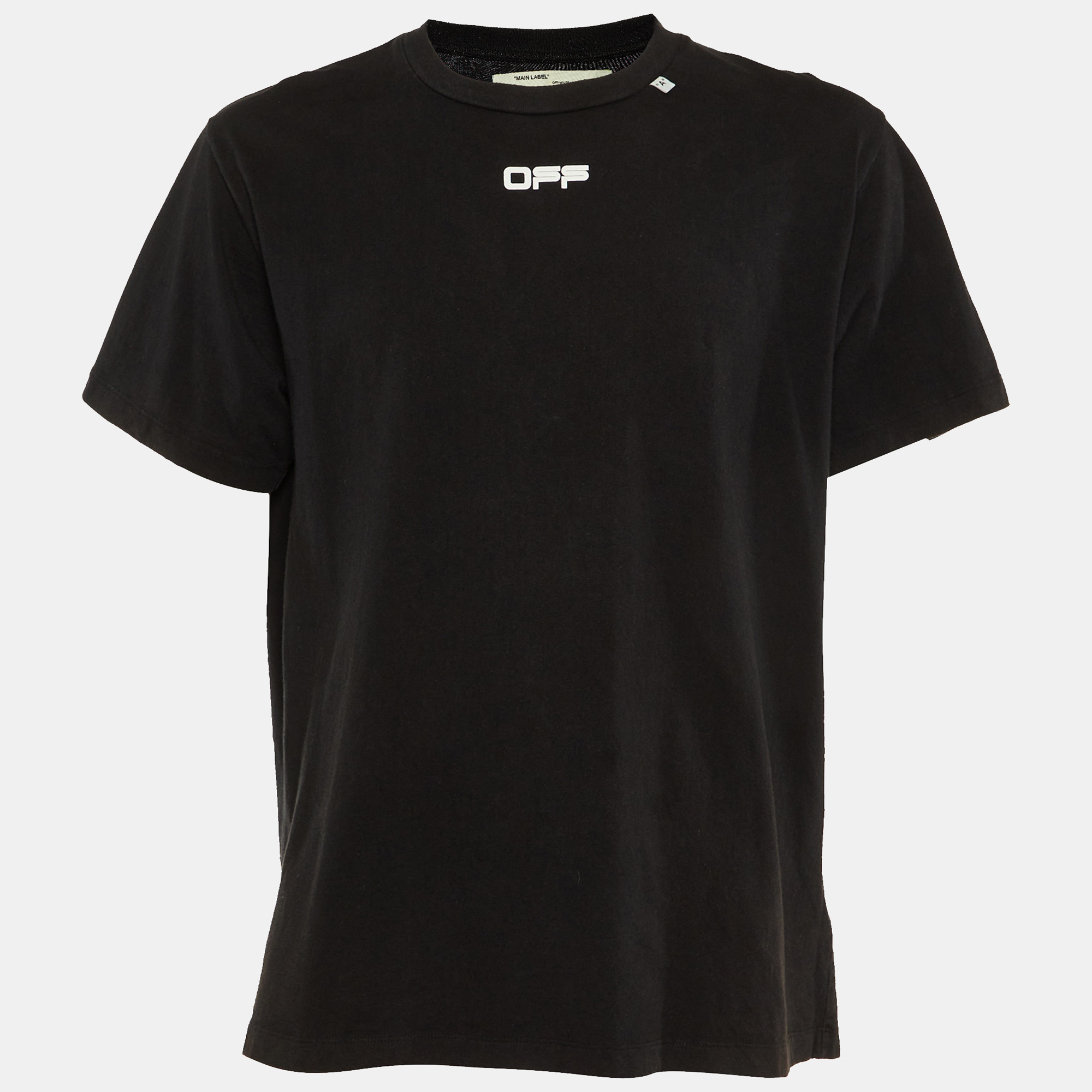 

Off-White Black Caravaggio Print Cotton Crew Neck T-Shirt XS