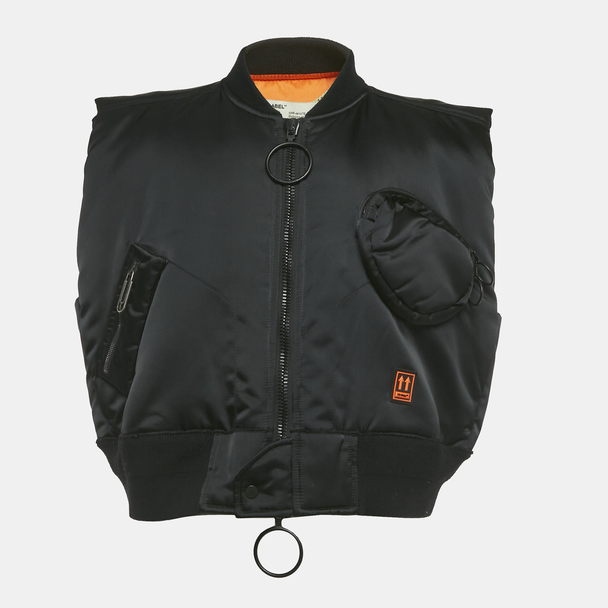 

Off-White Black Arrow Print Nylon Scaffolding Bomber Vest S